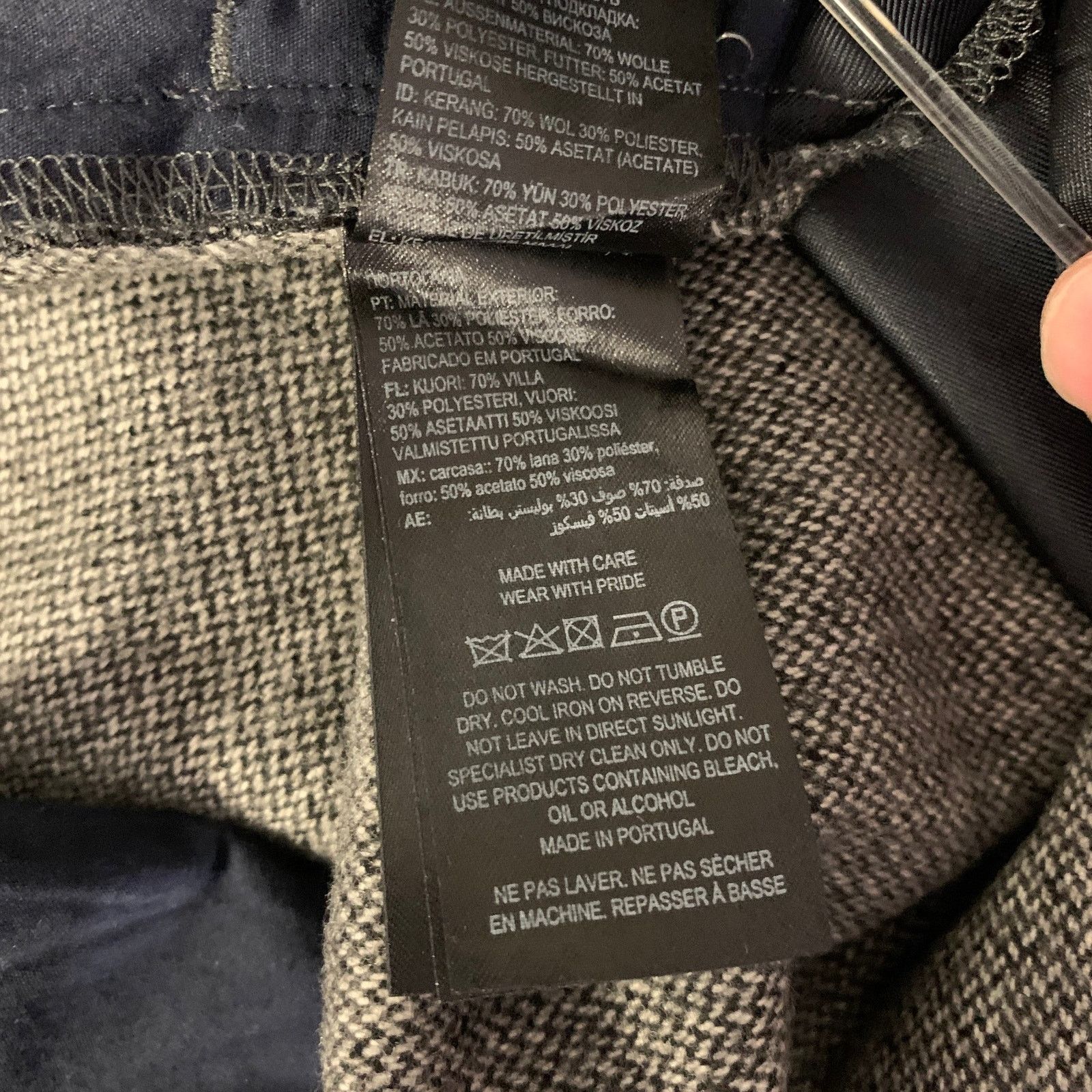 Ted Baker TED BAKER Size 36 Grey Black Marled Wool Polyester Suit Size 36R - 12 Thumbnail
