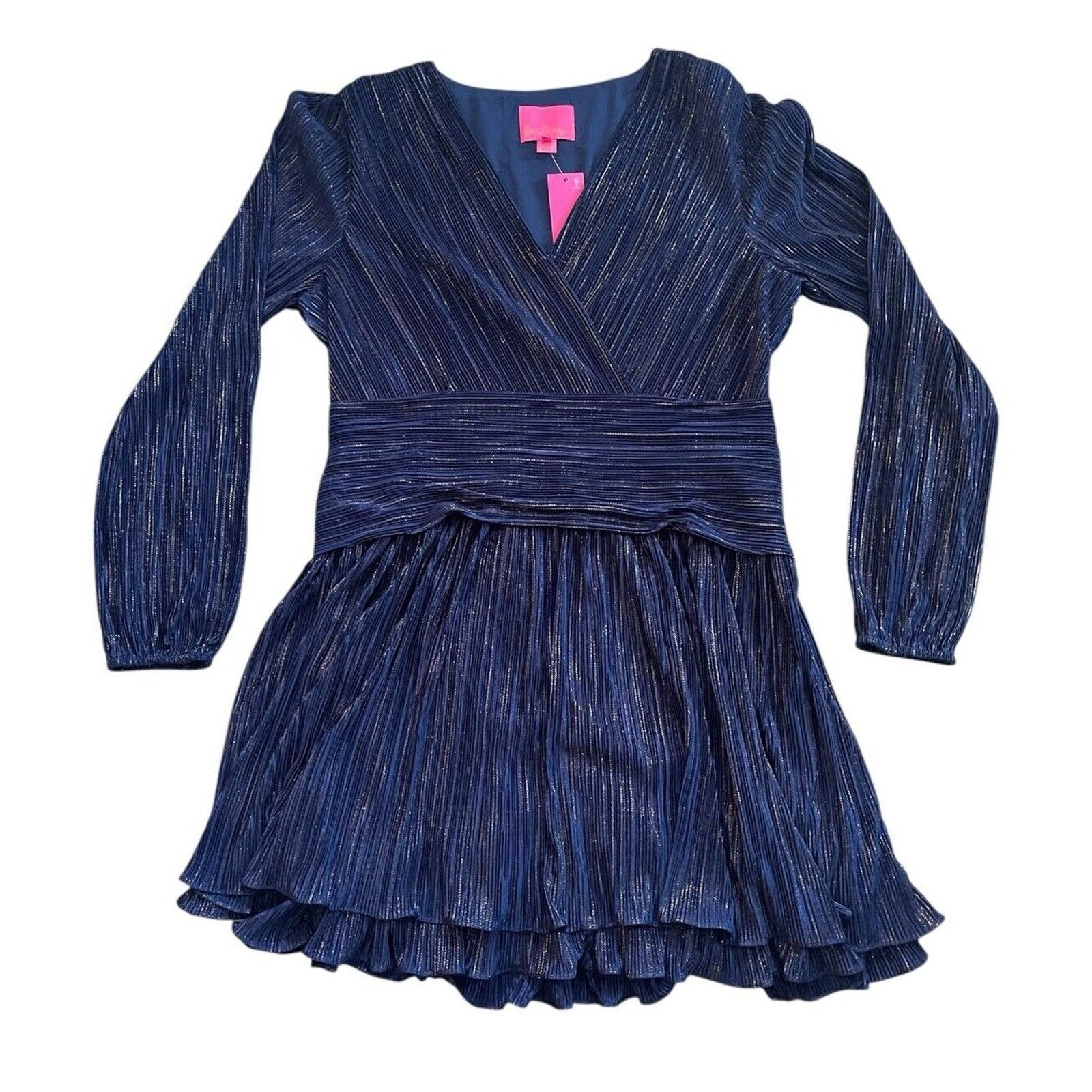 Lilly Pulitzer Lilly Pulitzer Jessamie Dress Low Tide Navy Crinkle Sz 14 Size XL / US 12-14 / IT 48-50 - 3 Thumbnail