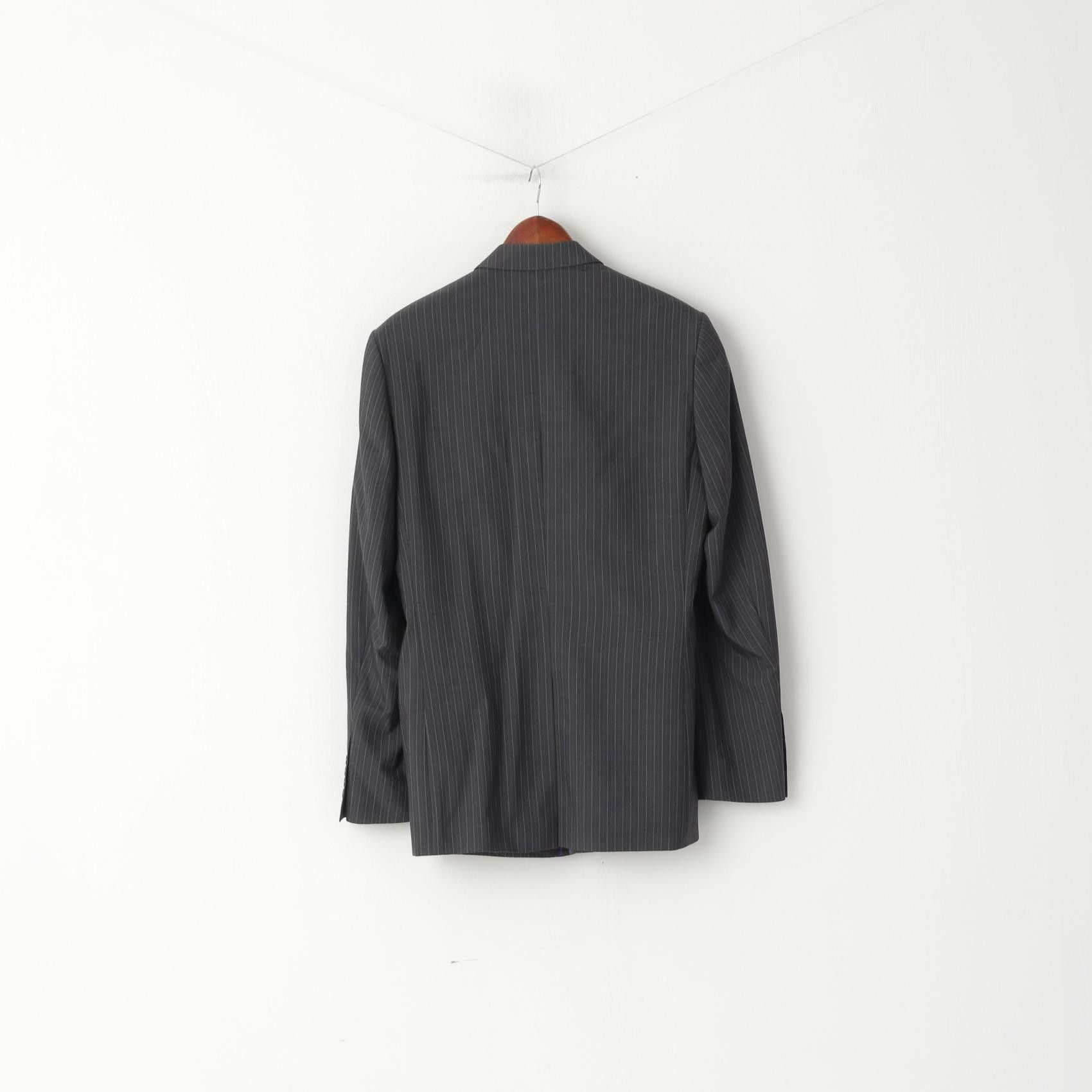 Jaeger Jaeger Men 40 50 Blazer Graphite Wool 2425 Size 40R - 6 Thumbnail