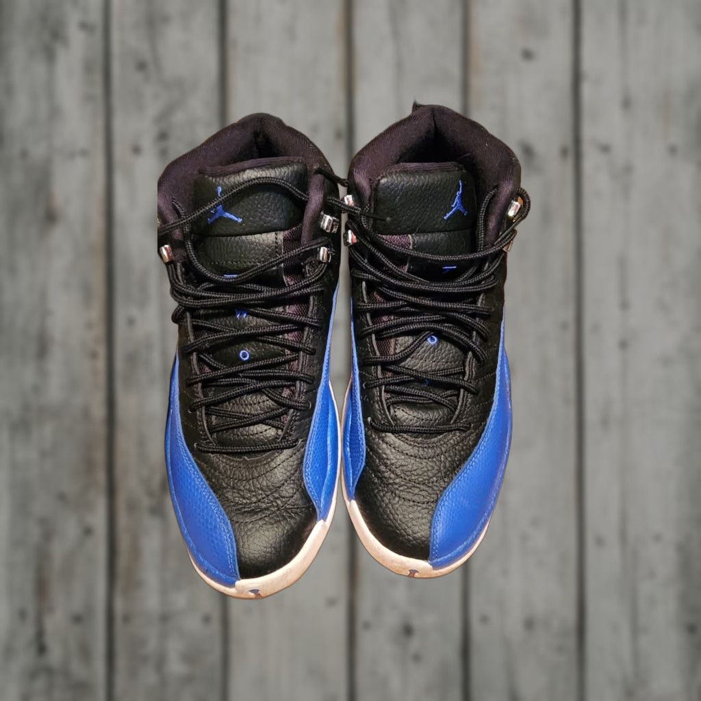 Jordan Brand Air Jordan 12 Retro Hyper Royal Women’s Size 10 Athletic Sneaker Leather Black AO6068-004 Womens Pre-Owned 2022 Size US 10 / IT 40 - 1 Thumbnail