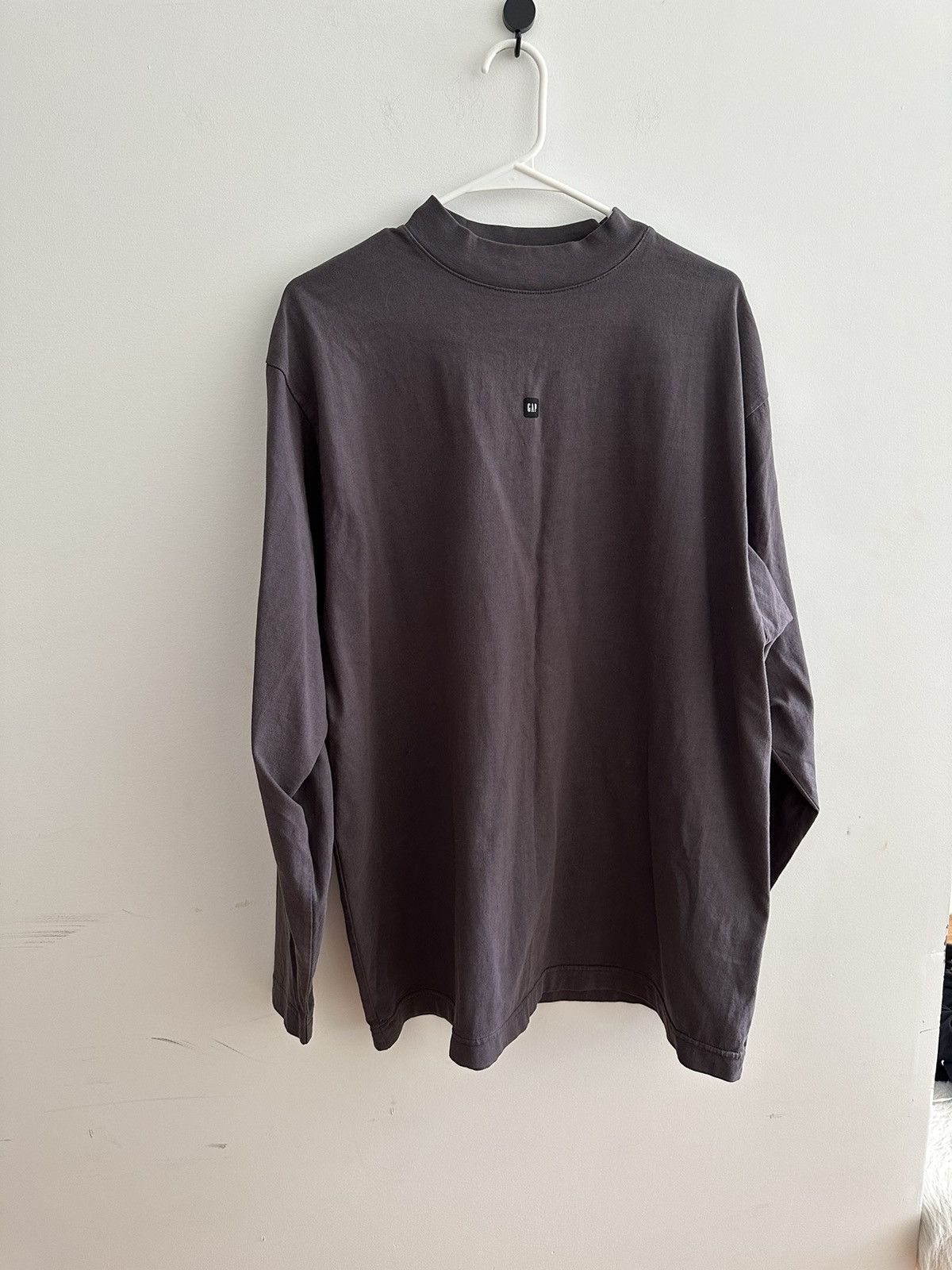 image of Yeezy Gap Logo Long Sleeve Tee in Grey, Men's (Size Large)