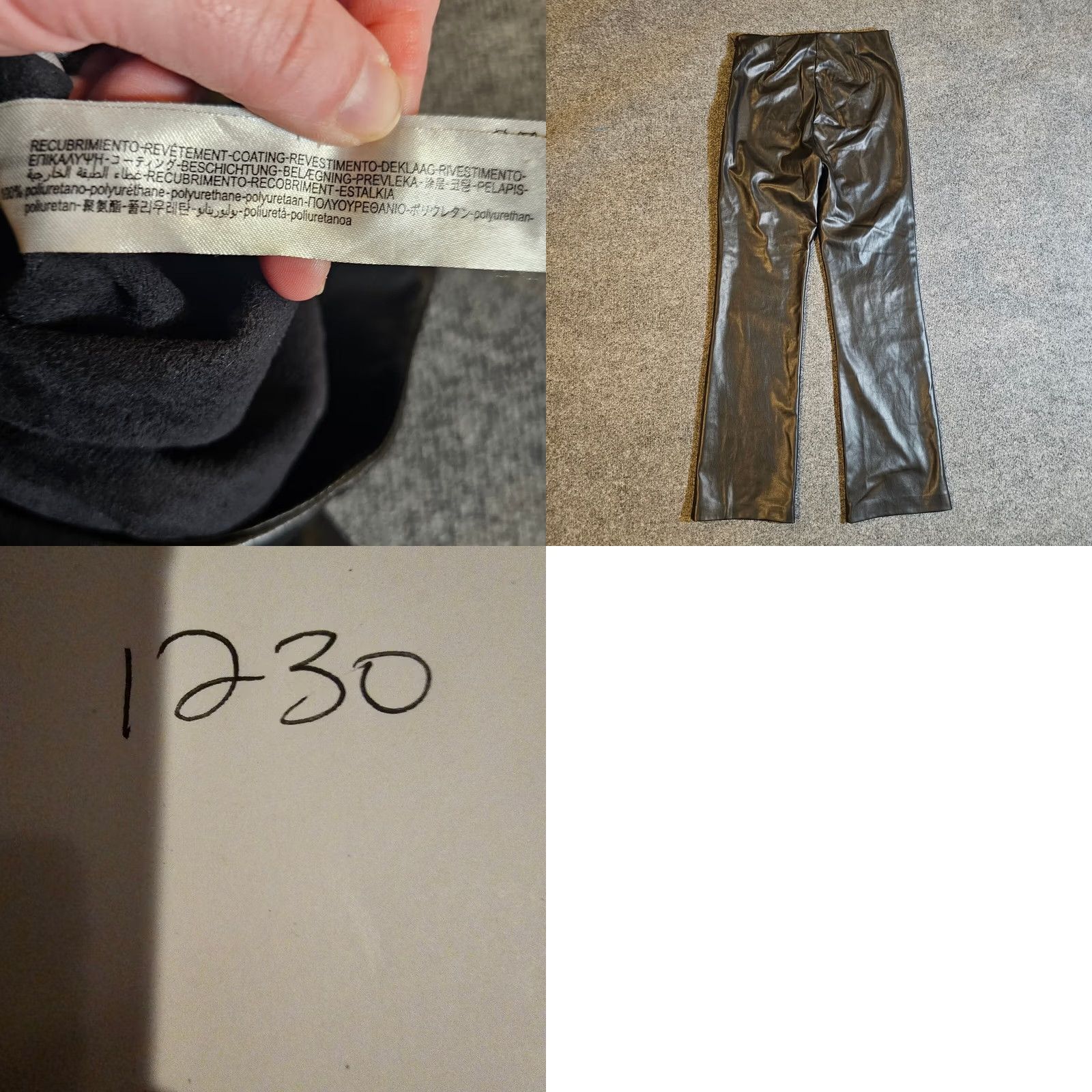 Zara Zara Pants Womens S Black Size Faux Leather Flare Flat Front Stretch Casual Club Size 28" / US 6 / IT 42 - 8 Thumbnail