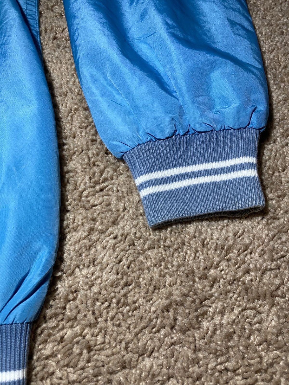 Bape 2000 Bape Nylon Varsity Jacket Baby Blue Stadium 90s OG Nigo Size US M / EU 48-50 / 2 - 7 Thumbnail