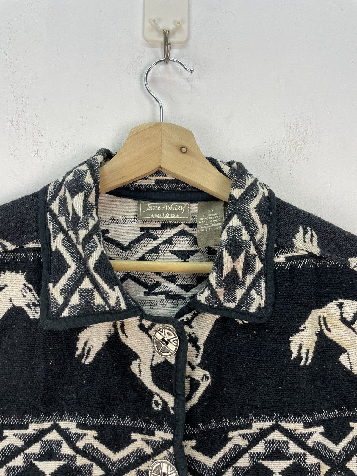 Flannel Vintage Flannel Burlap Tapestry Jacket Horse Pattern Size US L / EU 52-54 / 3 - 2 Thumbnail