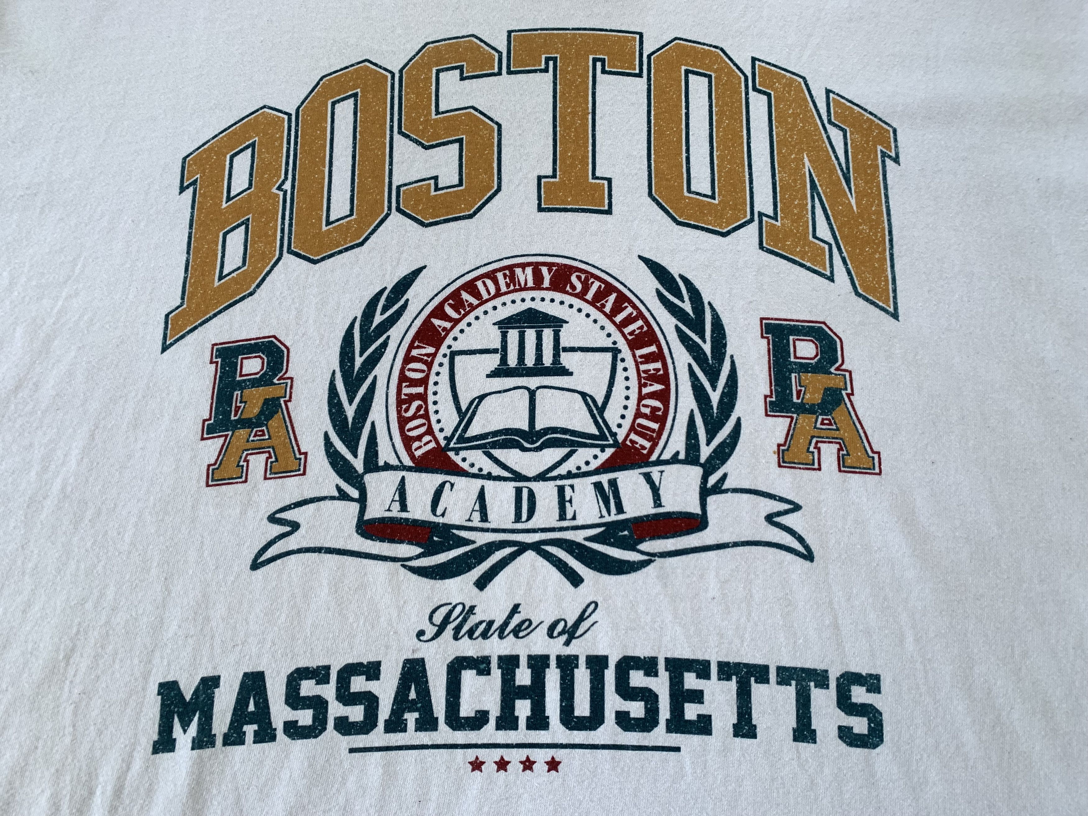 Vintage Vintage Boston Massachusetts White Printed T-Shirt Size US XXL / EU 58 / 5 - 5 Thumbnail