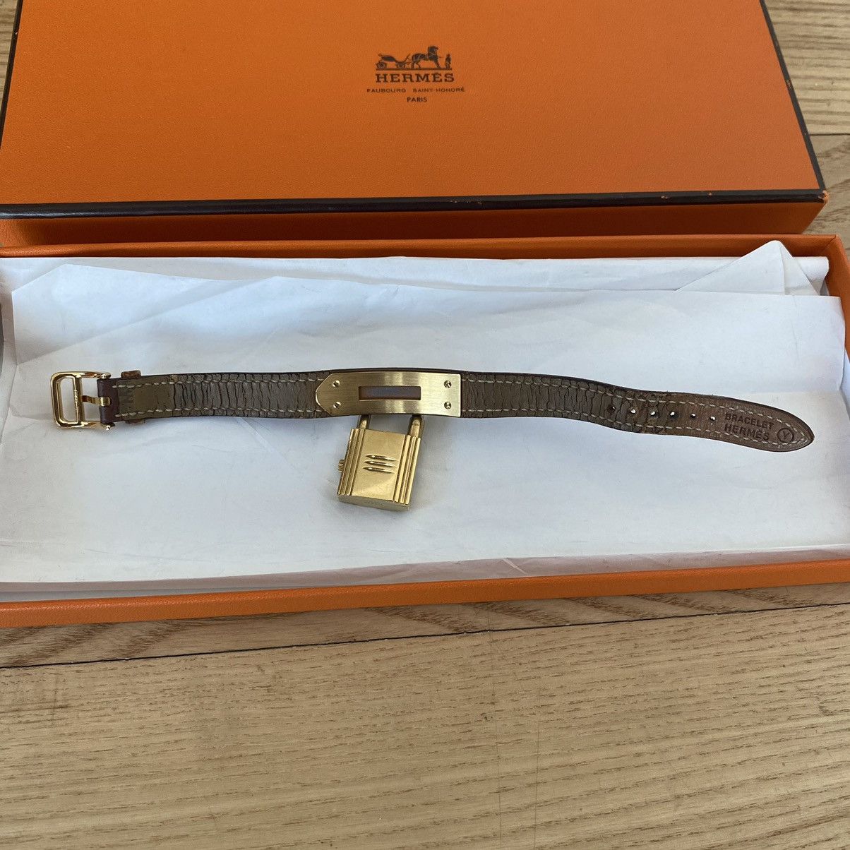 Hermes Hermes Kelly Watch Gold Brown Leather Bracelet Paris Vintage Size ONE SIZE - 9 Thumbnail