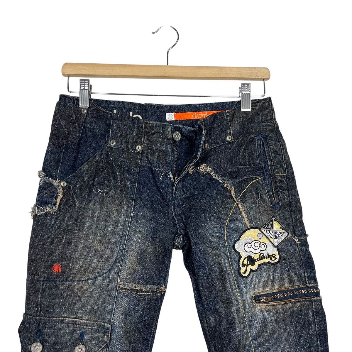 Japanese Brand Vintage Akdmks Tactical Rare Design Flare Denim Jeans Size 29" - 13 Thumbnail