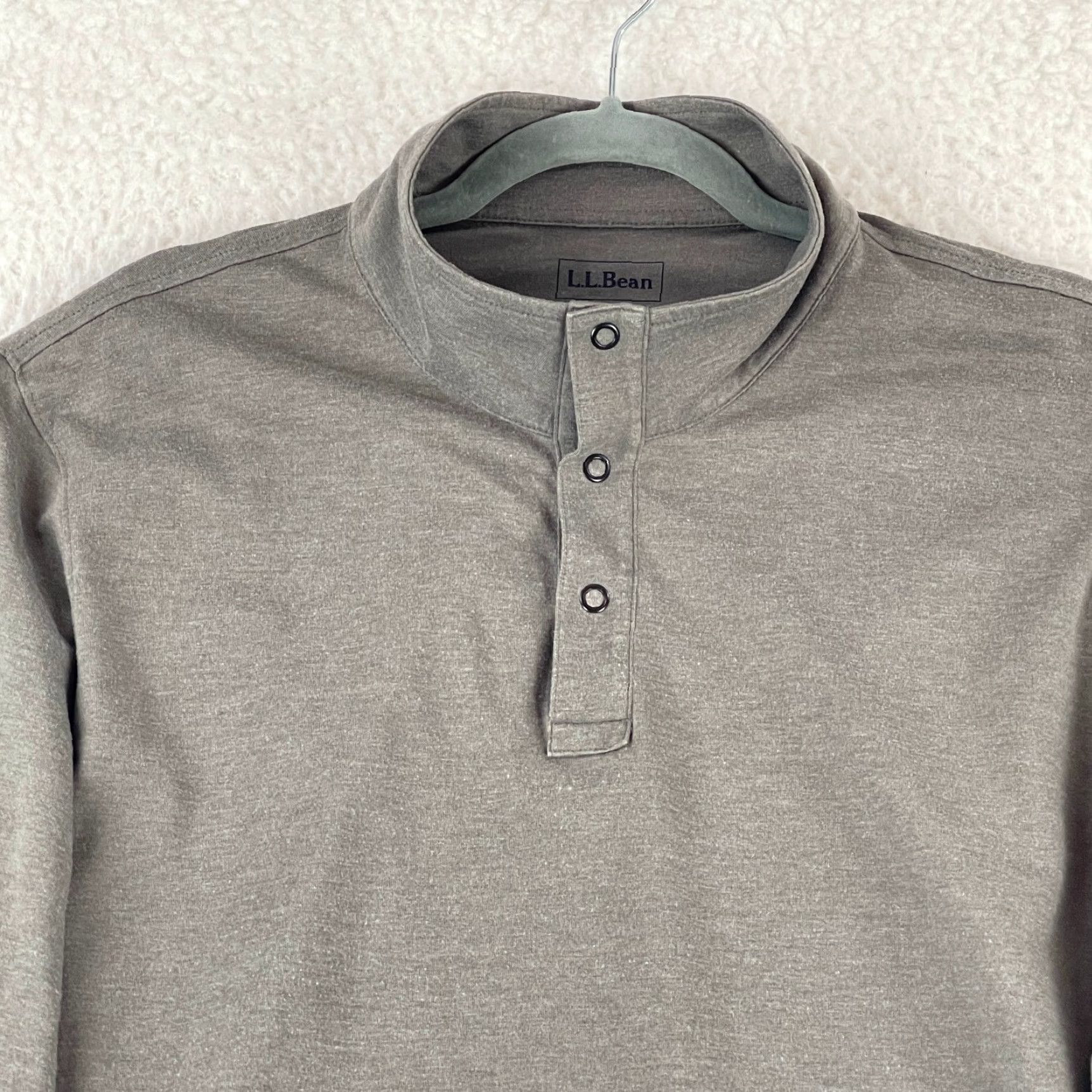 Vintage L.L. Bean Shirt Mens XL Gray Slightly Fitted 1/4 Snap Button Long Sleeve Shirt Size US XL / EU 56 / 4 - 3 Thumbnail