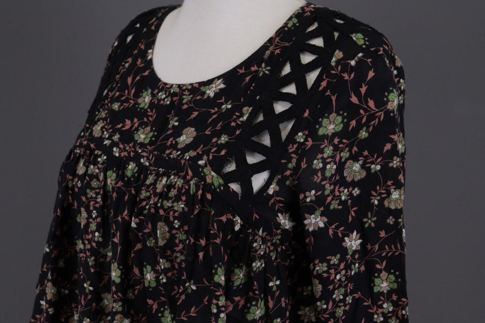 Wilkes Bashford BA&SH Fraja Black Floral A-Line Short Dress Size 0 Size XS / US 0-2 / IT 36-38 - 6 Thumbnail