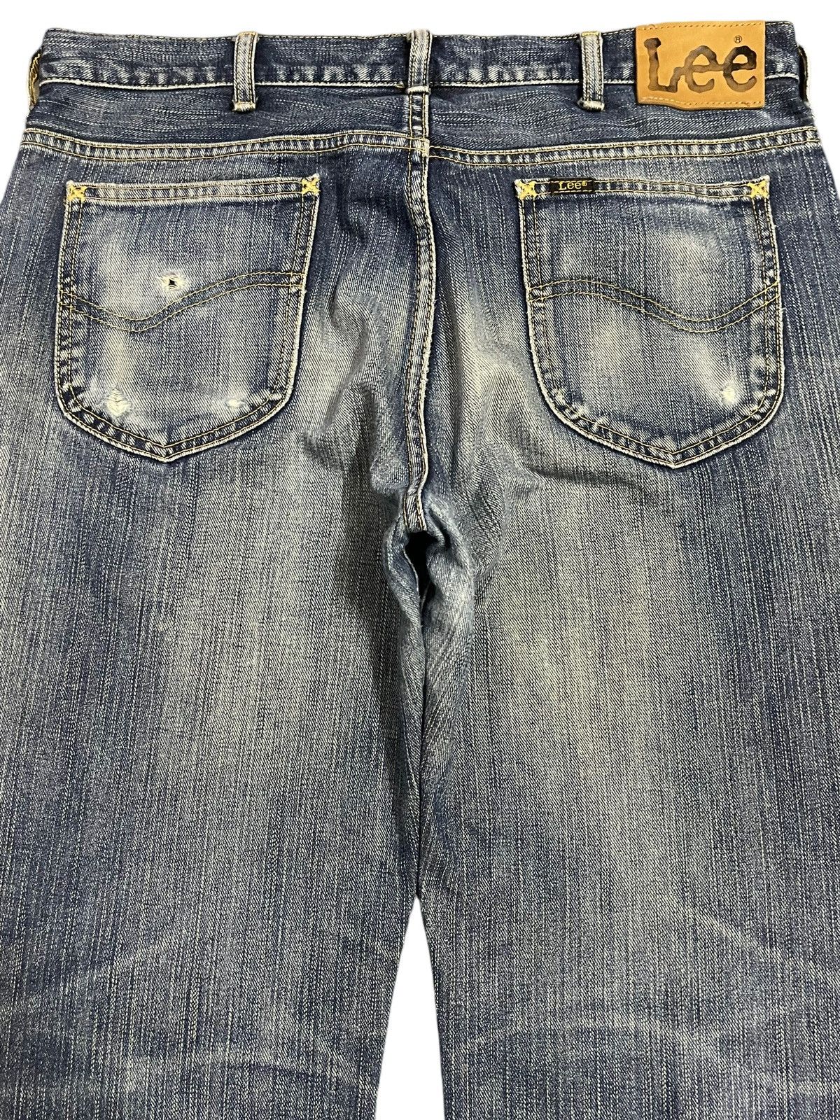 Lee Vintage Lee Blue Faded Wash Distressed Style Wide Leg Jeans Size US 34 / EU 50 - 5 Thumbnail