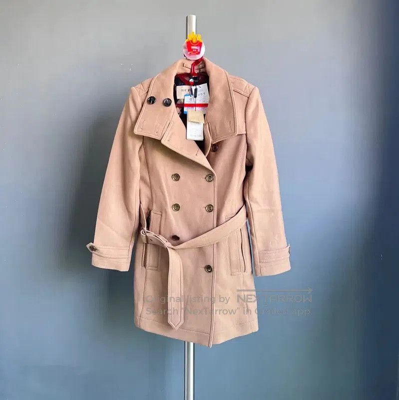 Burberry Women's Brown Coat in Size S.