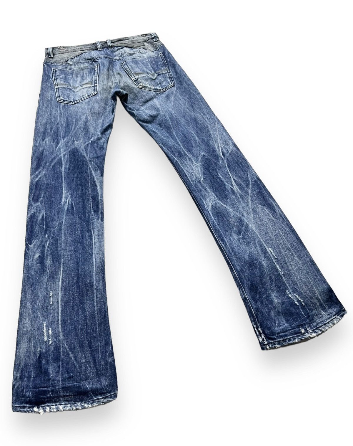 Diesel 🔥DIESEL ACID WASH Distressed Italian Denim FLARE Jeans Size US 30 / EU 46 - 7 Thumbnail