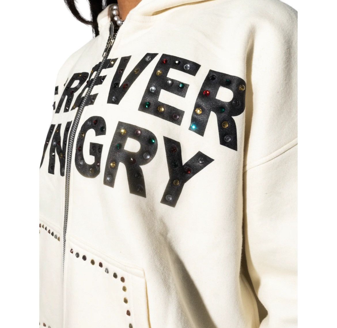 Other Forever Hungry Crème Gemstone Hoodie Size US S / EU 44-46 / 1 - 2 Thumbnail