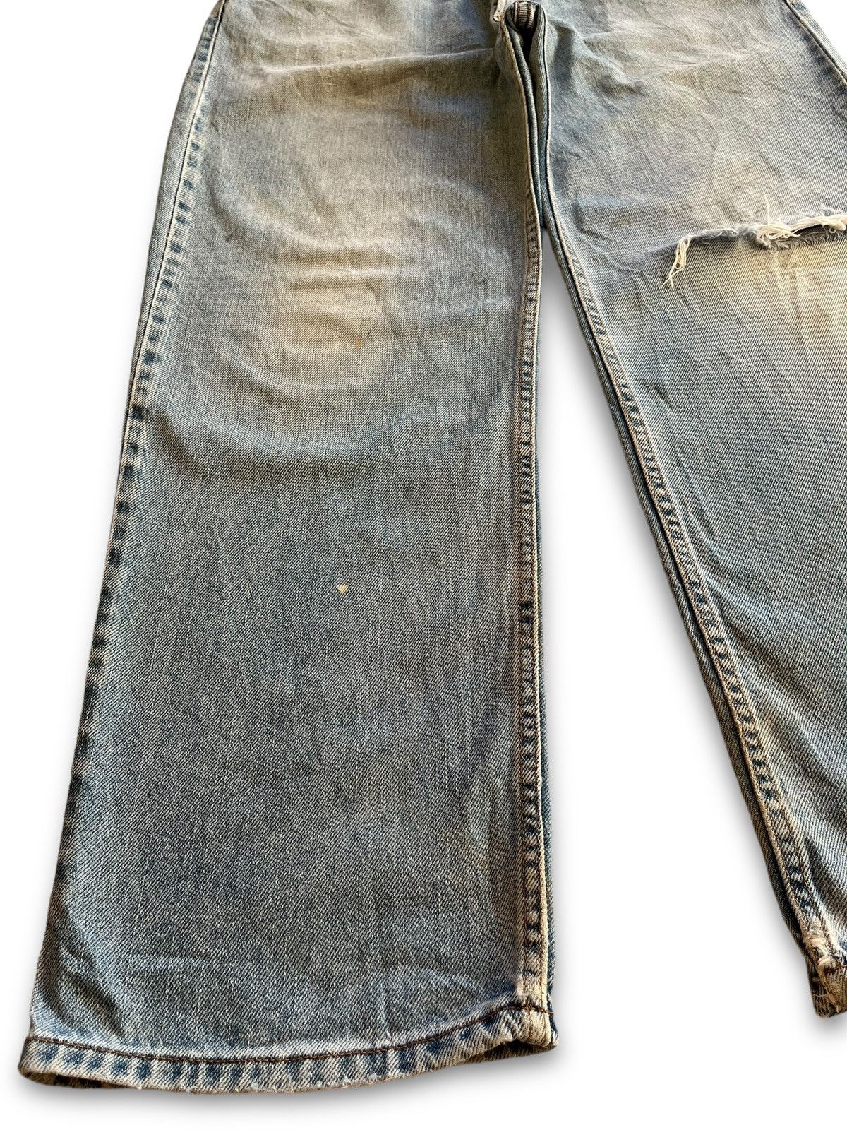 Levi's × Levi's Vintage Clothing Vintage 90s Levis 550 Ripped Distressed Baggy Jeans 35x30 Size US 35 - 6 Thumbnail