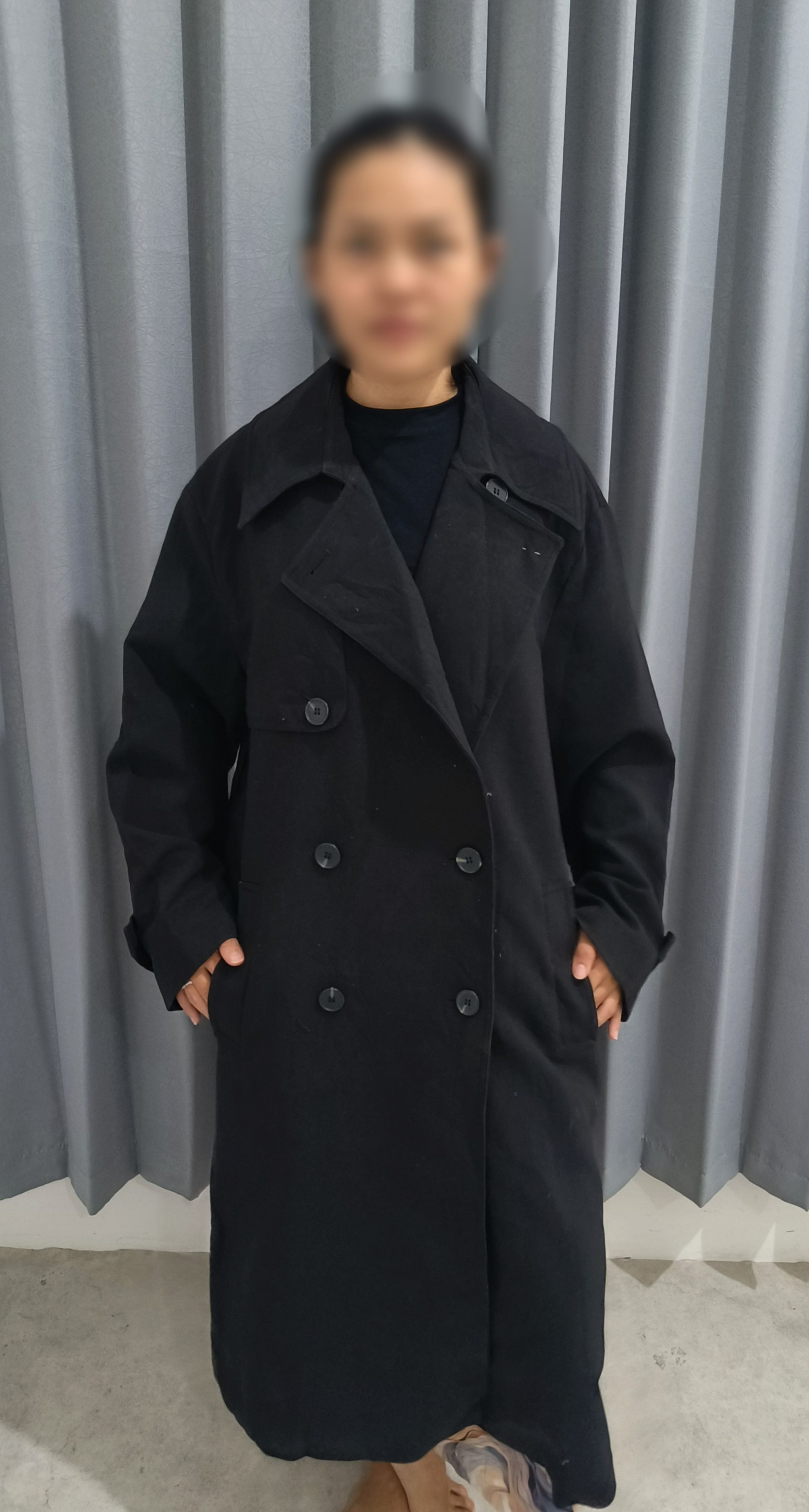 Other SPAO Women's Black Korean Trench Coat / Spy Coat Size M / US 6-8 / IT 42-44 - 7 Thumbnail