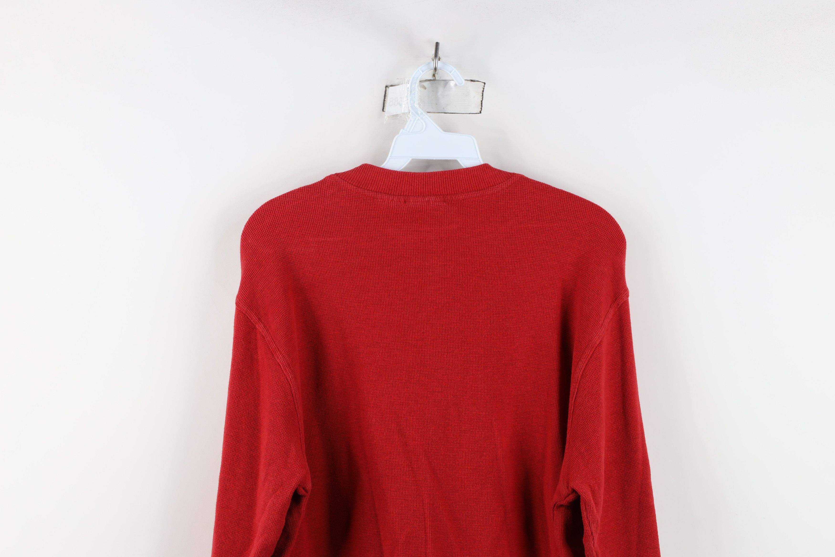 L.L. Bean Vintage LL Bean Waffle Knit Long Sleeve Henley T-Shirt Red Size US S / EU 44-46 / 1 - 14 Thumbnail