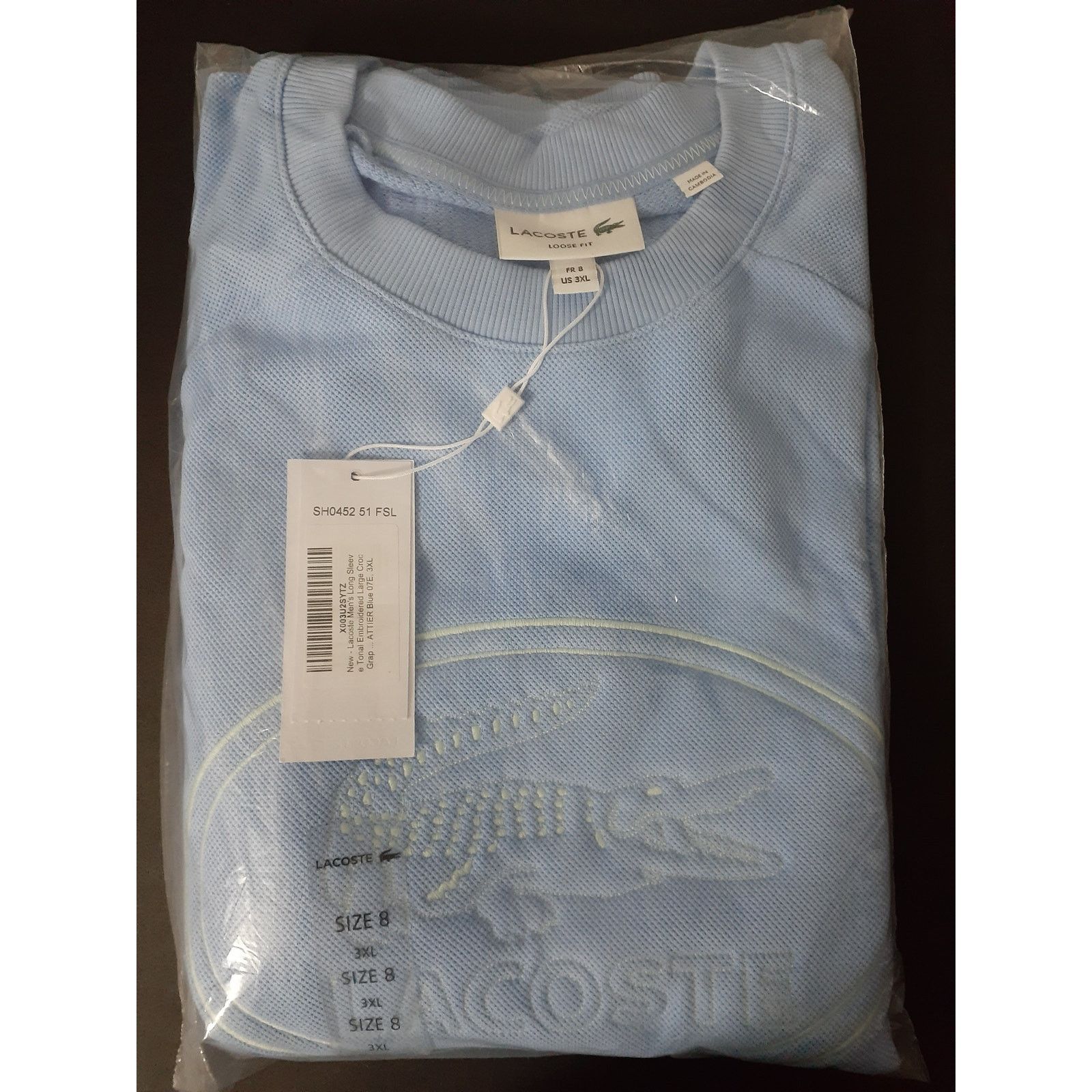 Lacoste Lacoste Men's Embroidered Large Croc Graphic Sweatshirt 3XL Size US XXL / EU 58 / 5 - 2 Thumbnail