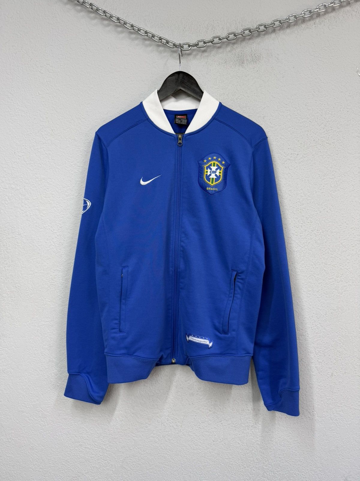 Nike Vintage Nike Brazil 90’s Track Jacket Big Logo Brasil Y2K Size US L / EU 52-54 / 3 - 1 Thumbnail
