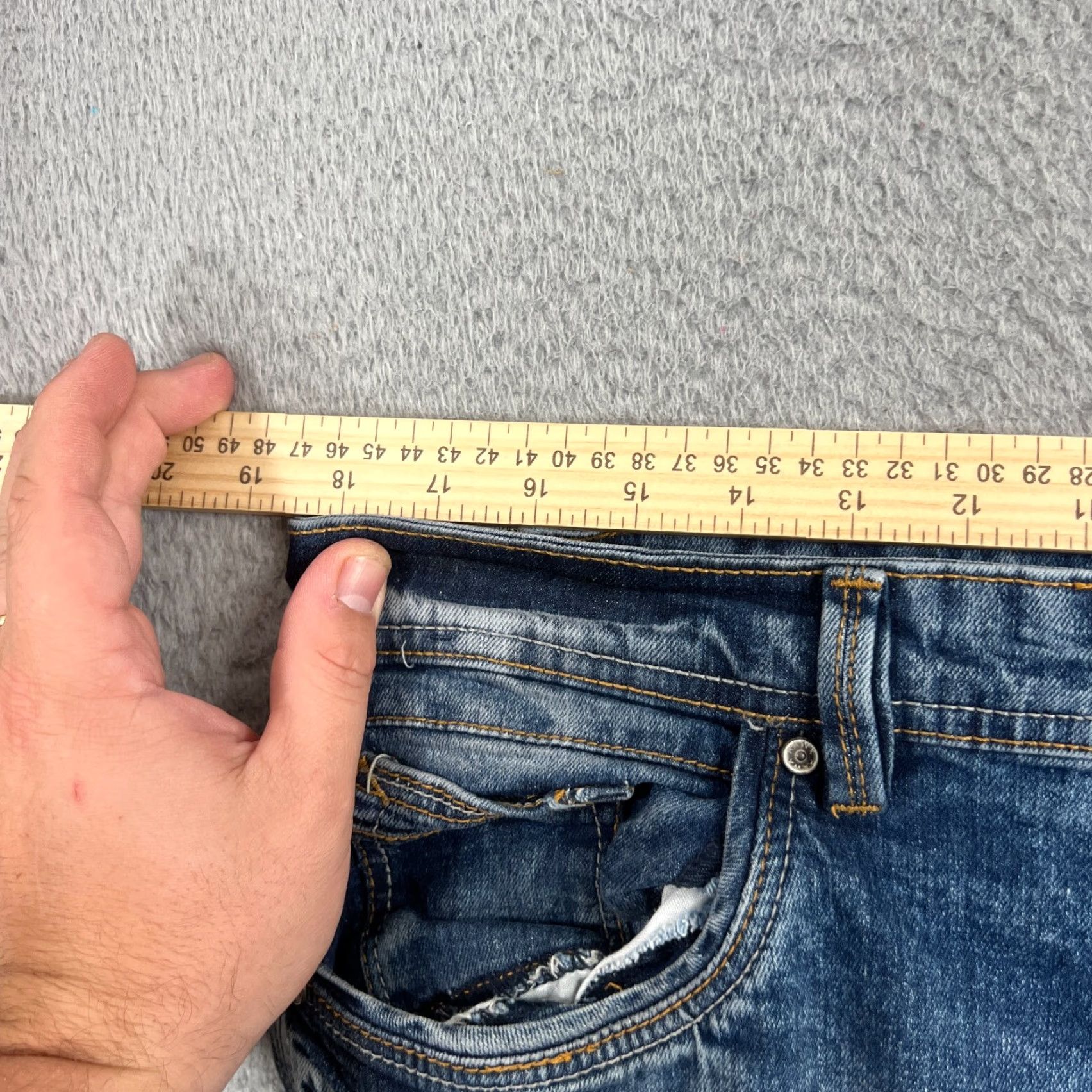 Vintage VINTAGE Raw X Men's Skinny Distressed Jeans 34x30 Blue Denim Streetwear Size US 34 / EU 50 - 5 Thumbnail