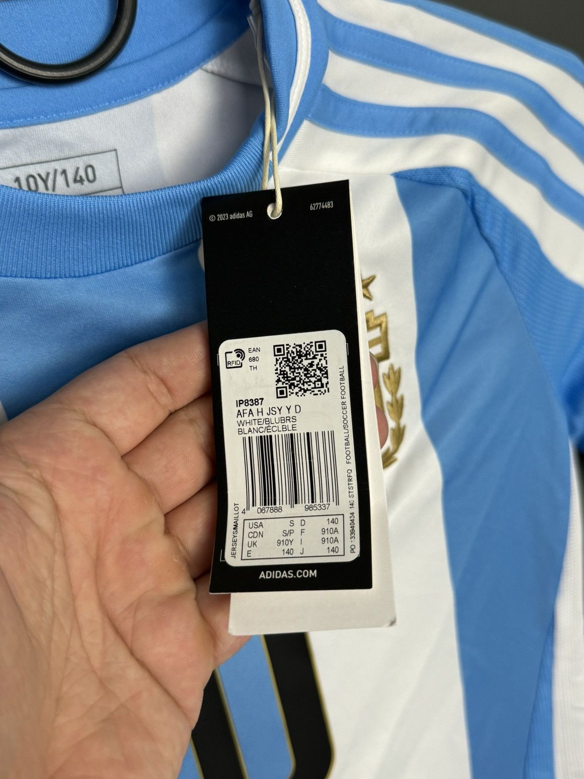 Adidas New KIDS Argentina 2024 Home Messi Football Jersey T-Shirt Size US XS / EU 42 / 0 - 14 Thumbnail