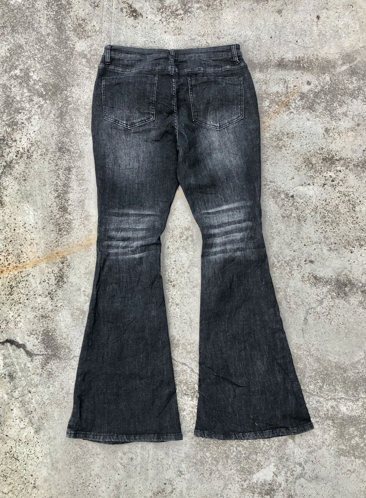 Vintage BELLBOTTOM FLARED STRECTHABLE DISTRESSED DENIM Size 30" / US 8 / IT 44 - 5 Thumbnail
