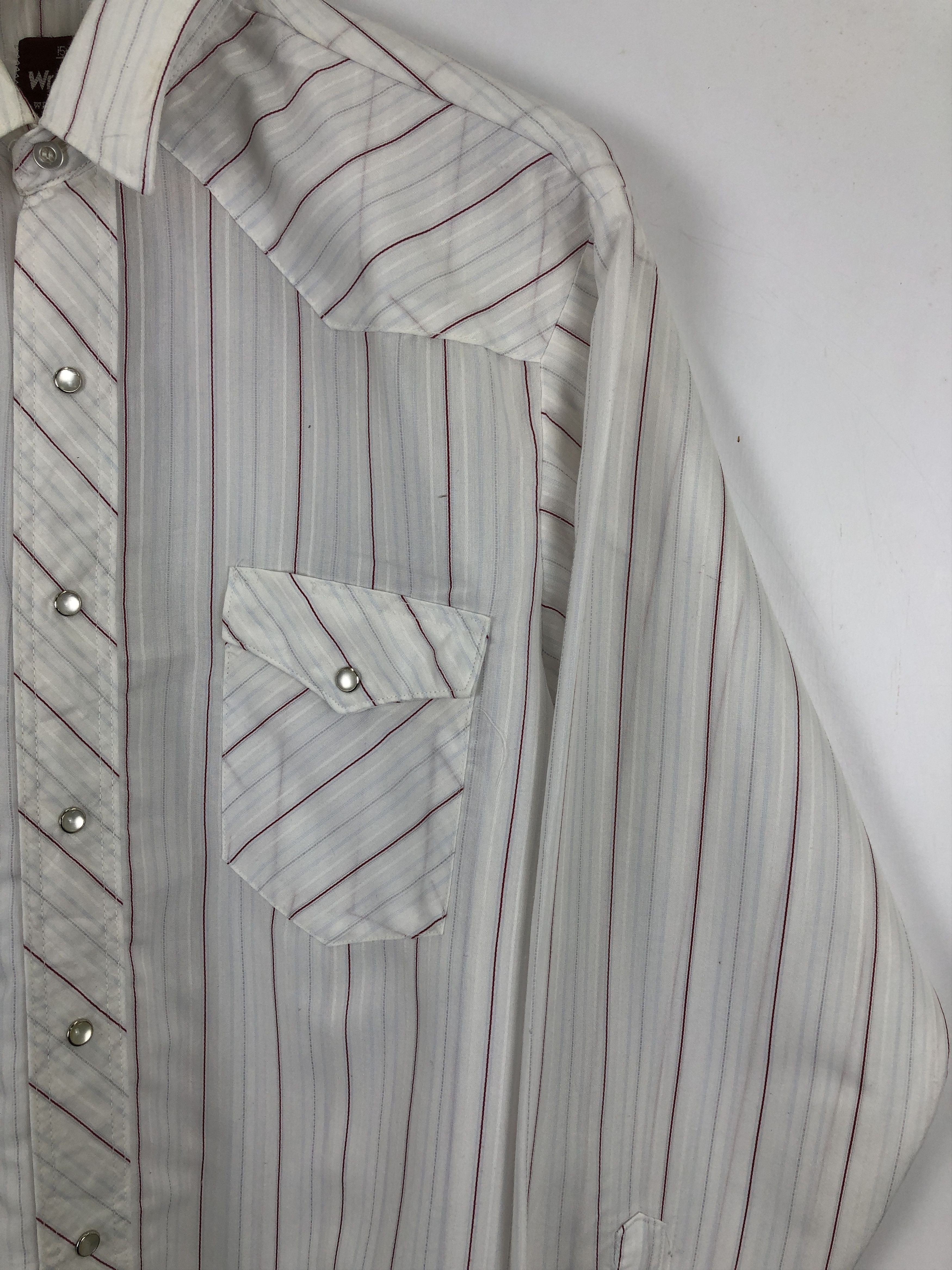 Vintage × Wrangler Vintage 80s Wrangler Stripes Western Cowboy Shirt TA0460 Size US M / EU 48-50 / 2 - 7 Thumbnail