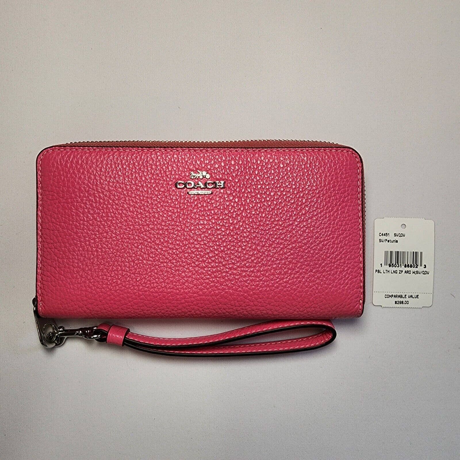 NWT COACH Medium Corner Zip Wallet 2024 Petunia