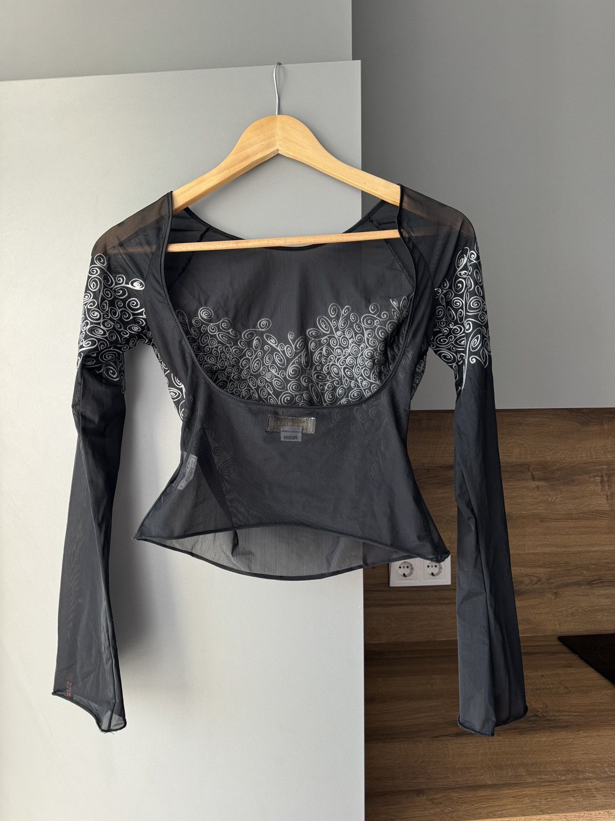 Miss Sixty Rare Miss Sixty Luxury Sheer Graphic Print Black Long Sleeve Size M / US 6-8 / IT 42-44 - 4 Thumbnail