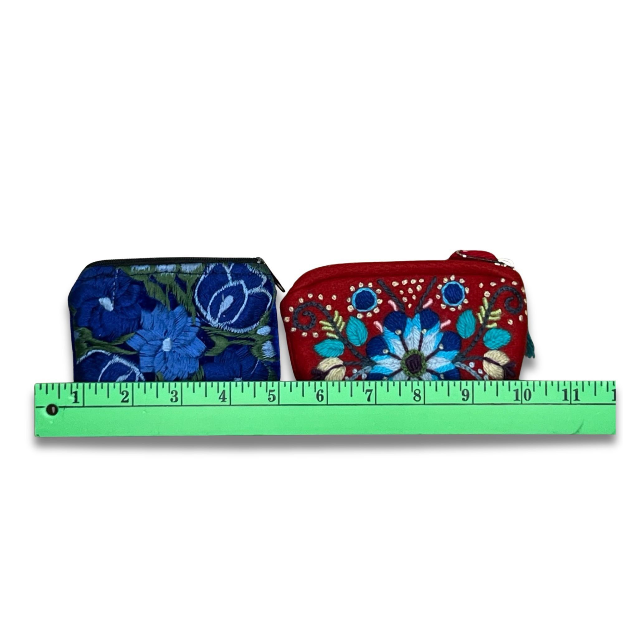 Handmade Handmade Embroidered Coin Purses With Floral Designs - Red & Size ONE SIZE - 5 Thumbnail
