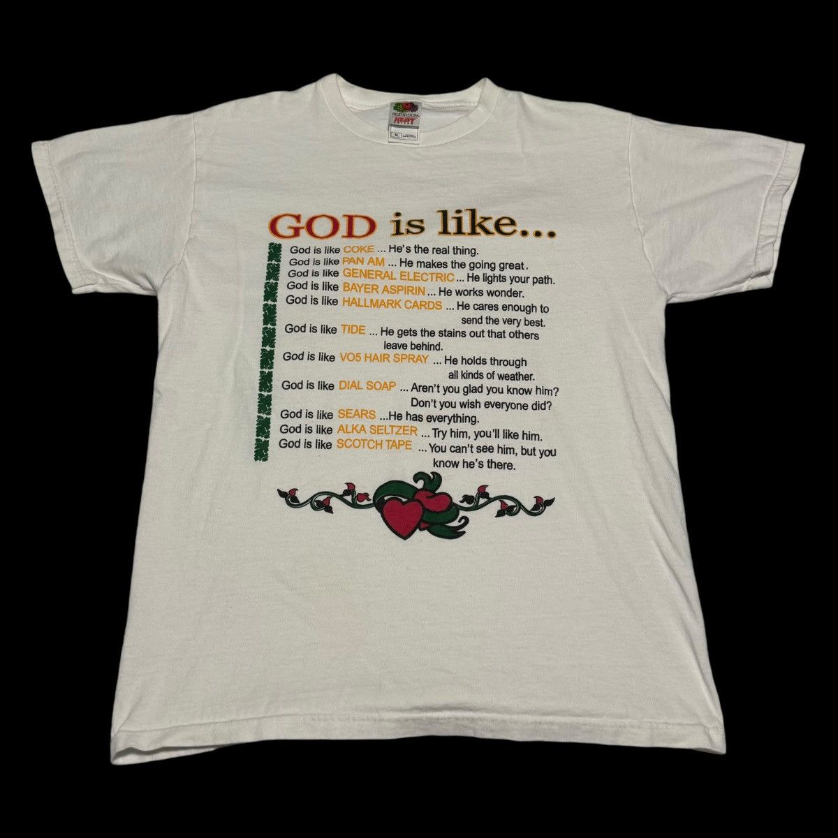 Fruit Of The Loom × Vintage Vintage Fruit of the Loom God Religion Jesus White Shirt M Size US M / EU 48-50 / 2 - 1 Thumbnail