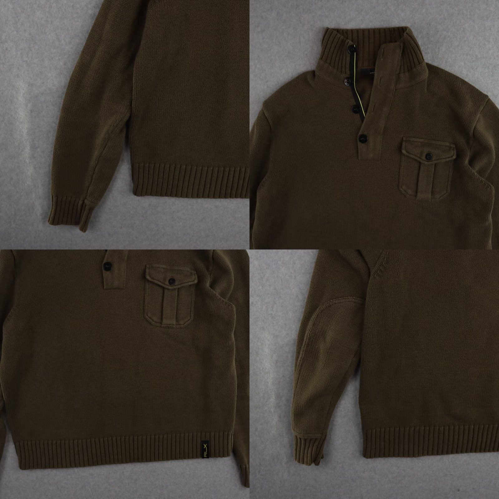 RLX Ralph Lauren VINTAGE RLX RALPH LAUREN Polo Shirt XL Green Ribbed Button Pullover Sweater Men Size US XL / EU 56 / 4 - 8 Thumbnail