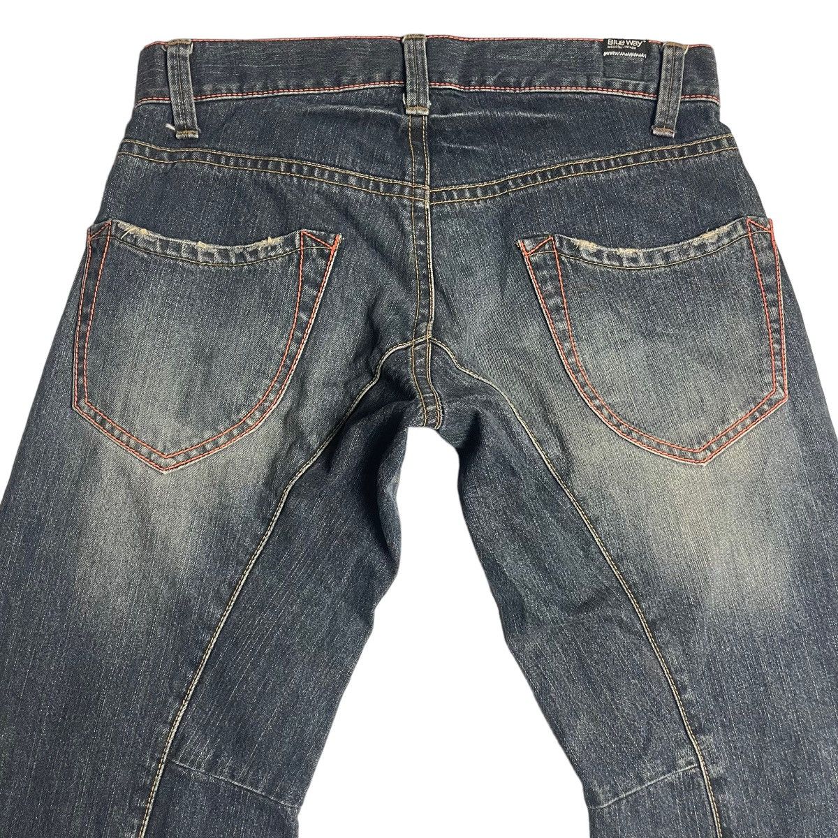 Blue Blue Japan 🇯🇵 VINTAGE BLUE WAY WASHED DENIM PANTS Size US 33 - 10 Thumbnail