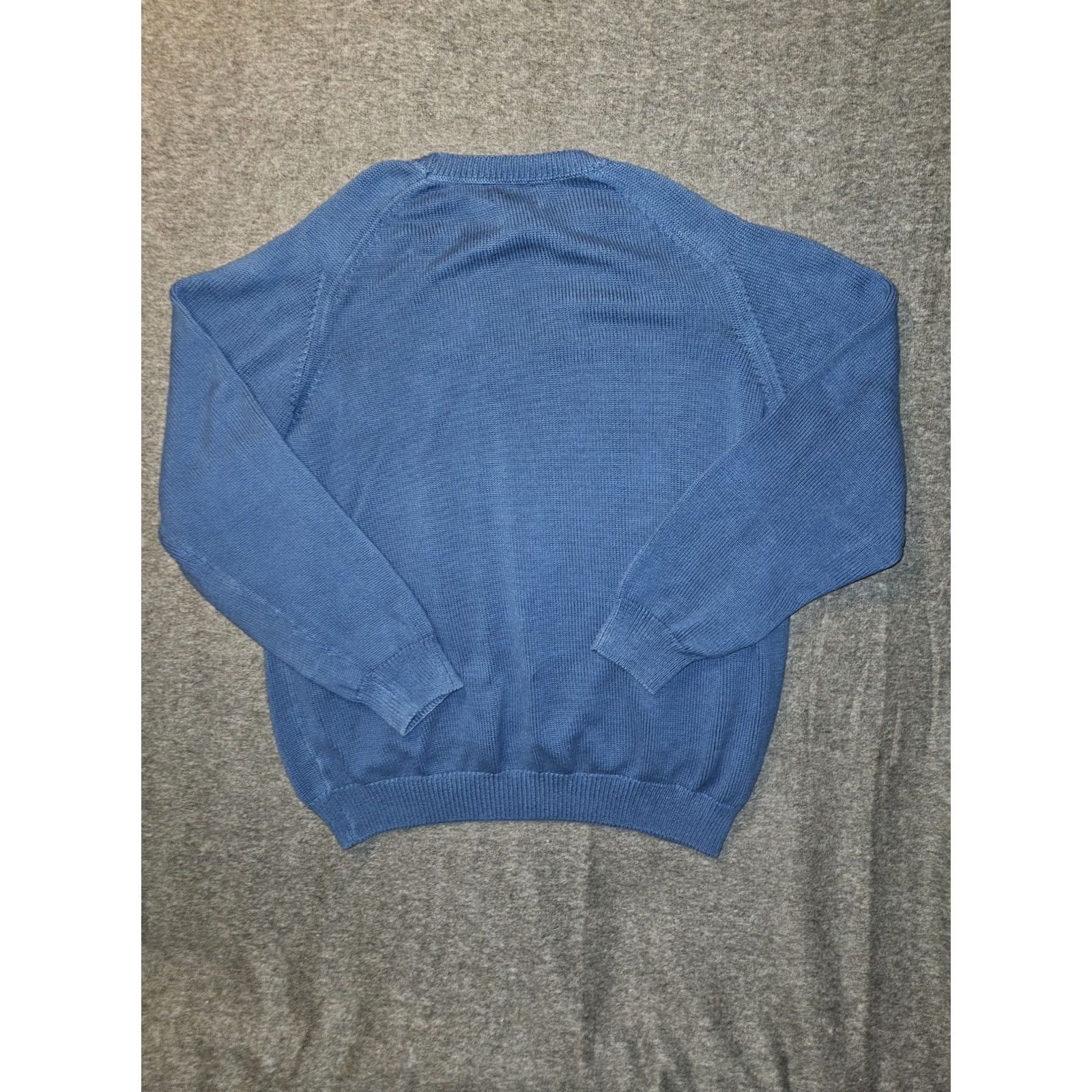 Lands' End VINTAGE Lands' End Sweater Men's 2XL Blue V-Neck Long Sleeve Tight Knit Pullover USA 90s Classic Dad Size US XXL / EU 58 / 5 - 6 Thumbnail