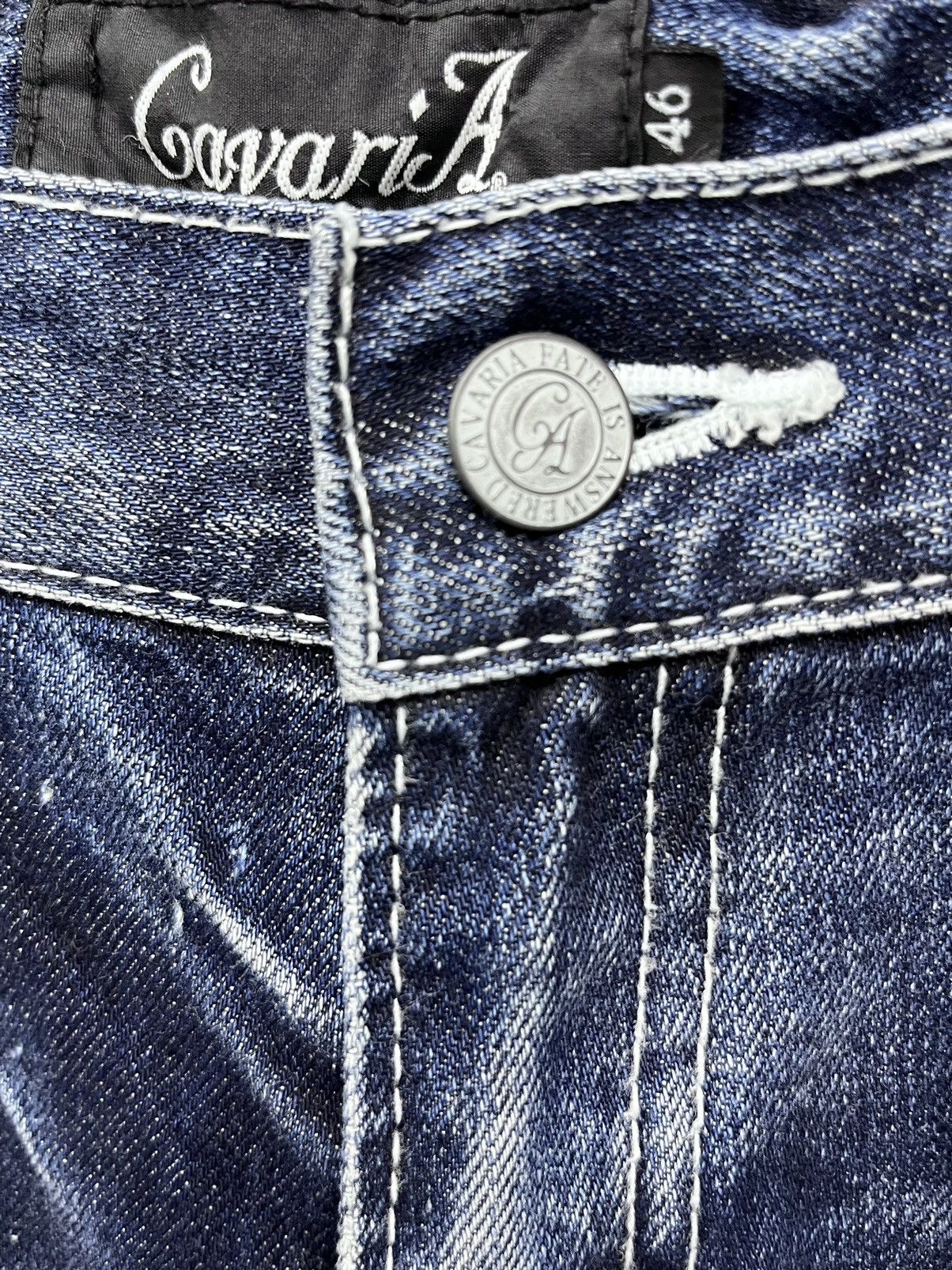 Blue Blue Japan FLARE🔥Vintage CAVARIA PUNK Studded Distressed Blue Denim Size US 32 / EU 48 - 10 Thumbnail