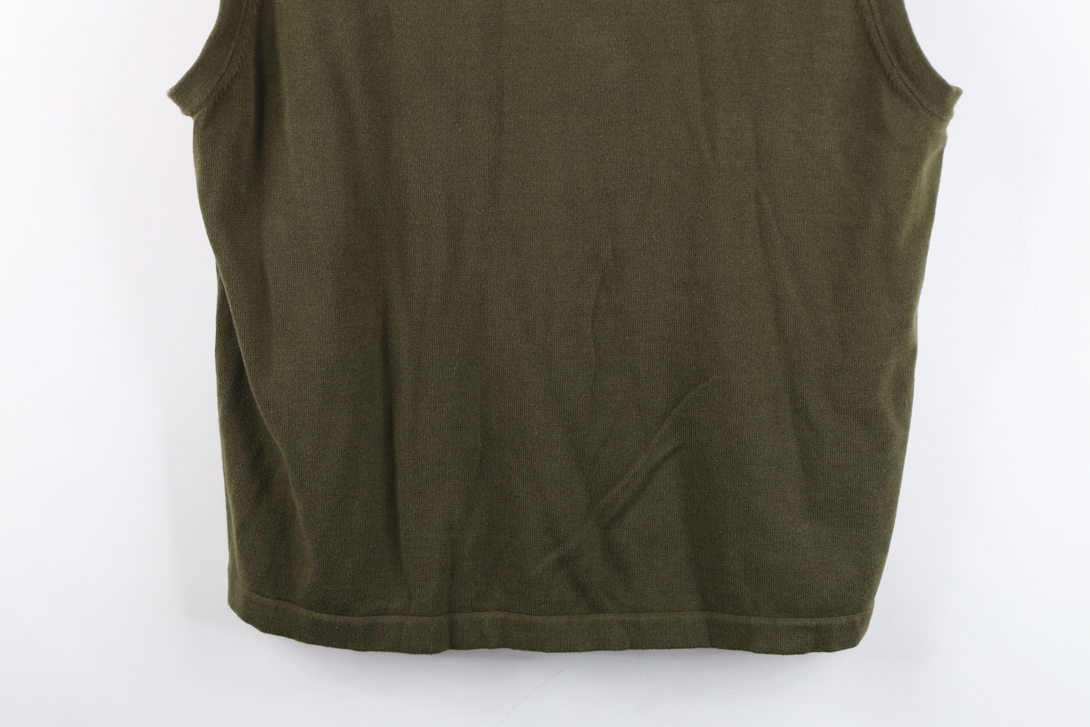 Eddie Bauer Vintage 90s Eddie Bauer Knit V-Neck Sweater Vest Olive Size US XL / EU 56 / 4 - 3 Thumbnail