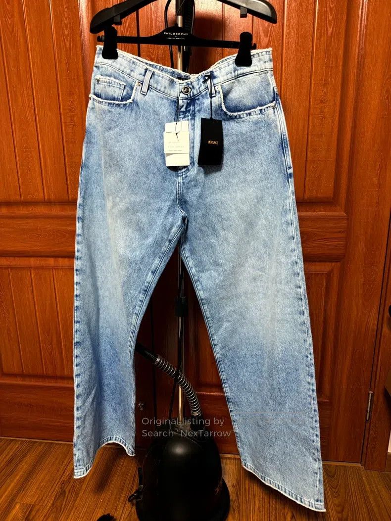 Versace Versace Washed wide-leg jeans Size US 34 / EU 50 - 1 Thumbnail