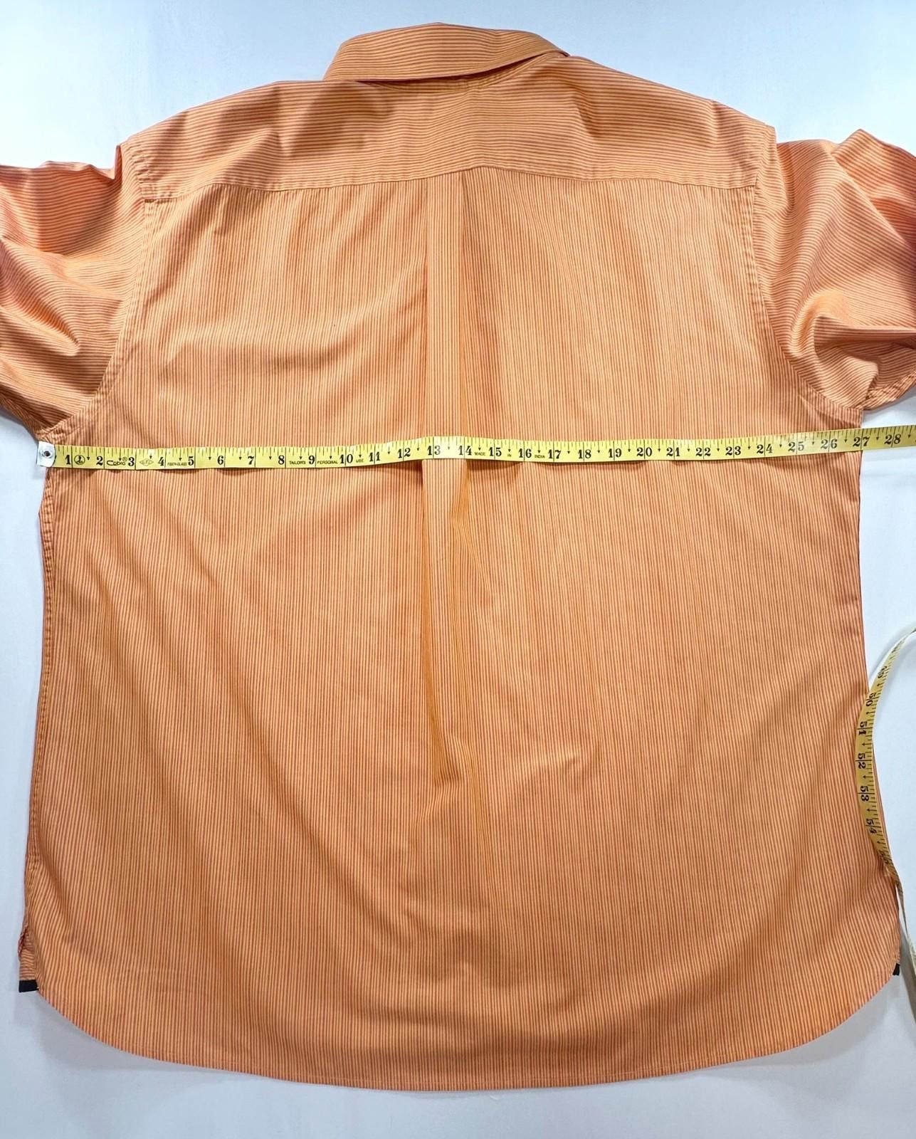 Gap Gap Striped 100% Cotton Classic Fit Button Up Orange 2XL Size US XXL / EU 58 / 5 - 7 Thumbnail