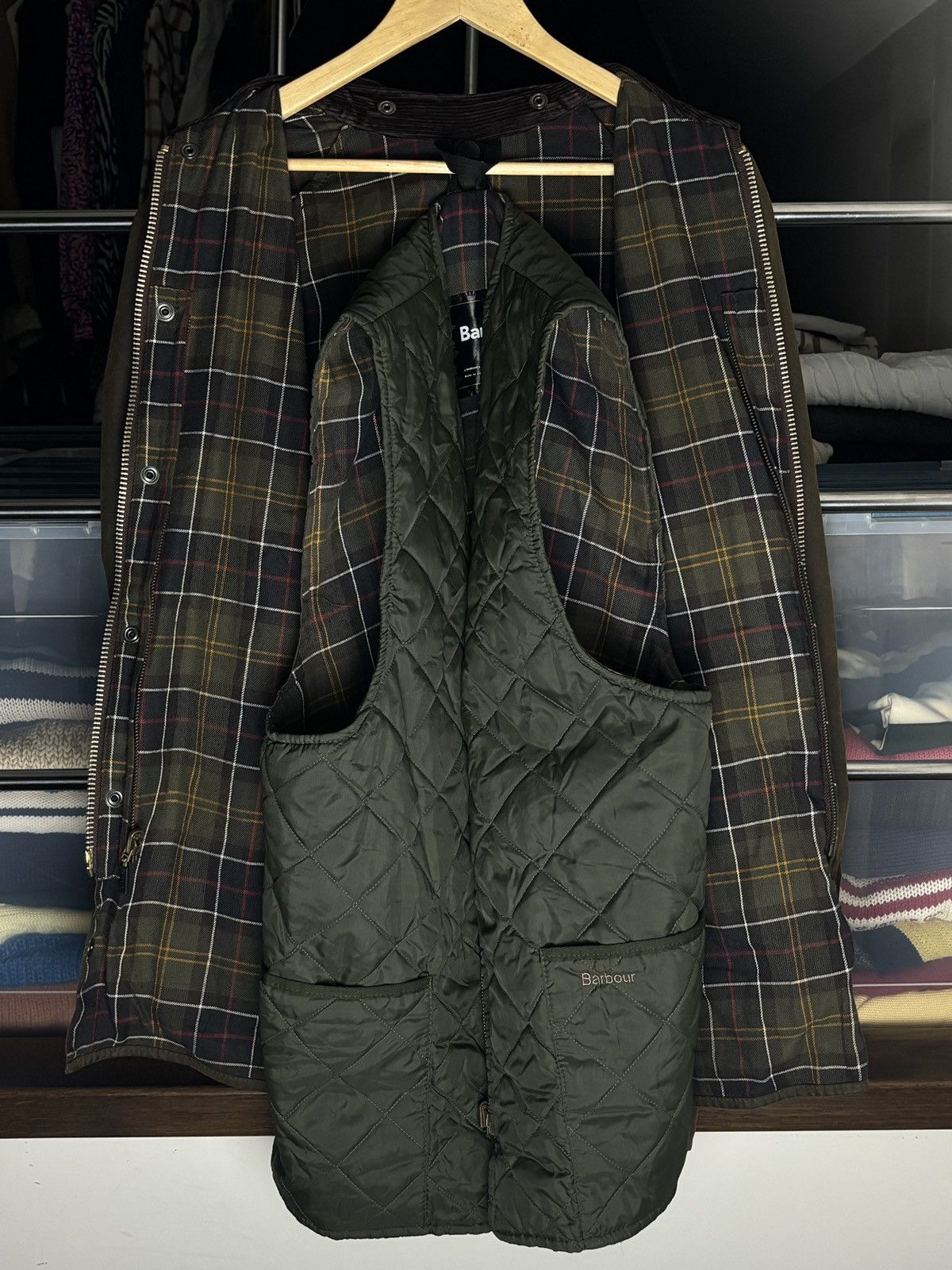 Barbour Set Barbour A830 Beaufort Wax Jacket + A855 Zip-In Vest Size US L / EU 52-54 / 3 - 12 Thumbnail