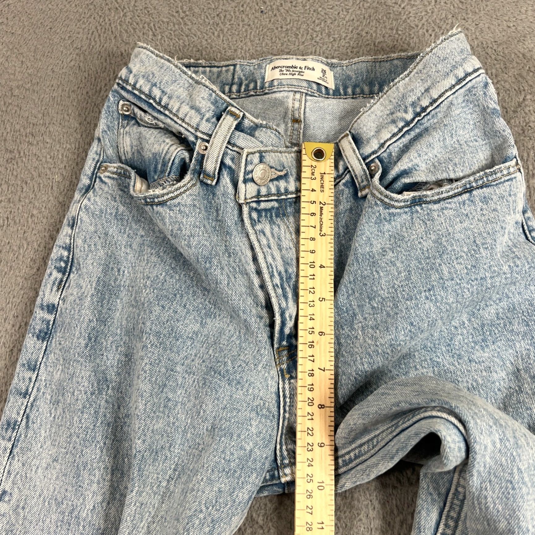 Abercrombie & Fitch VINTAGE Abercrombie & Fitch Jeans Women 2 XS High Rise Straight 90s Blue Denim Size 27" / US 4 / IT 40 - 4 Thumbnail
