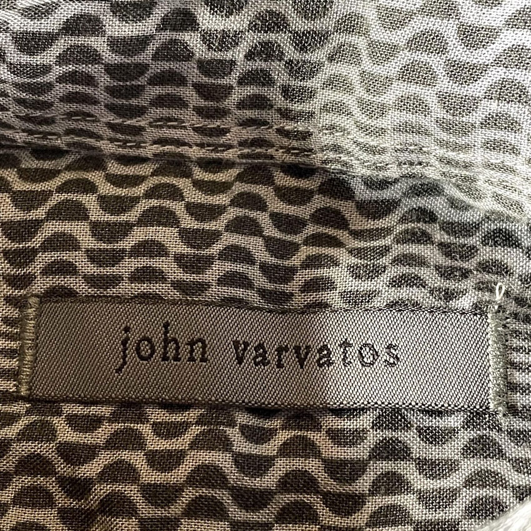John Varvatos John Varvatos Shirt Mens Medium Gray Long Sleeve Button Up Geometric Viscose Size US M / EU 48-50 / 2 - 2 Thumbnail