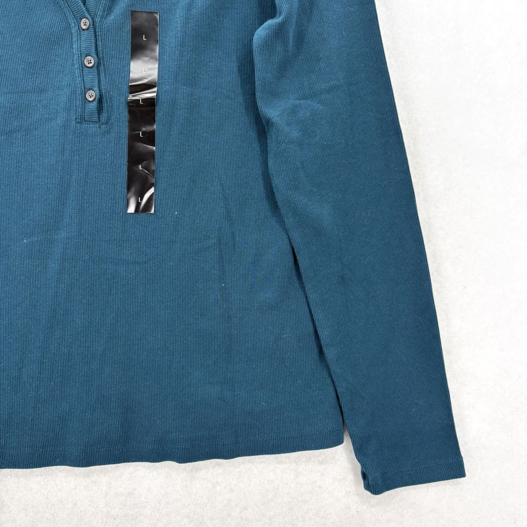 Banana Republic Banana Republic Sweater Womens Large Green Ribbed Henley Long Sleeve Casual NWT Size L / US 10 / IT 46 - 3 Thumbnail