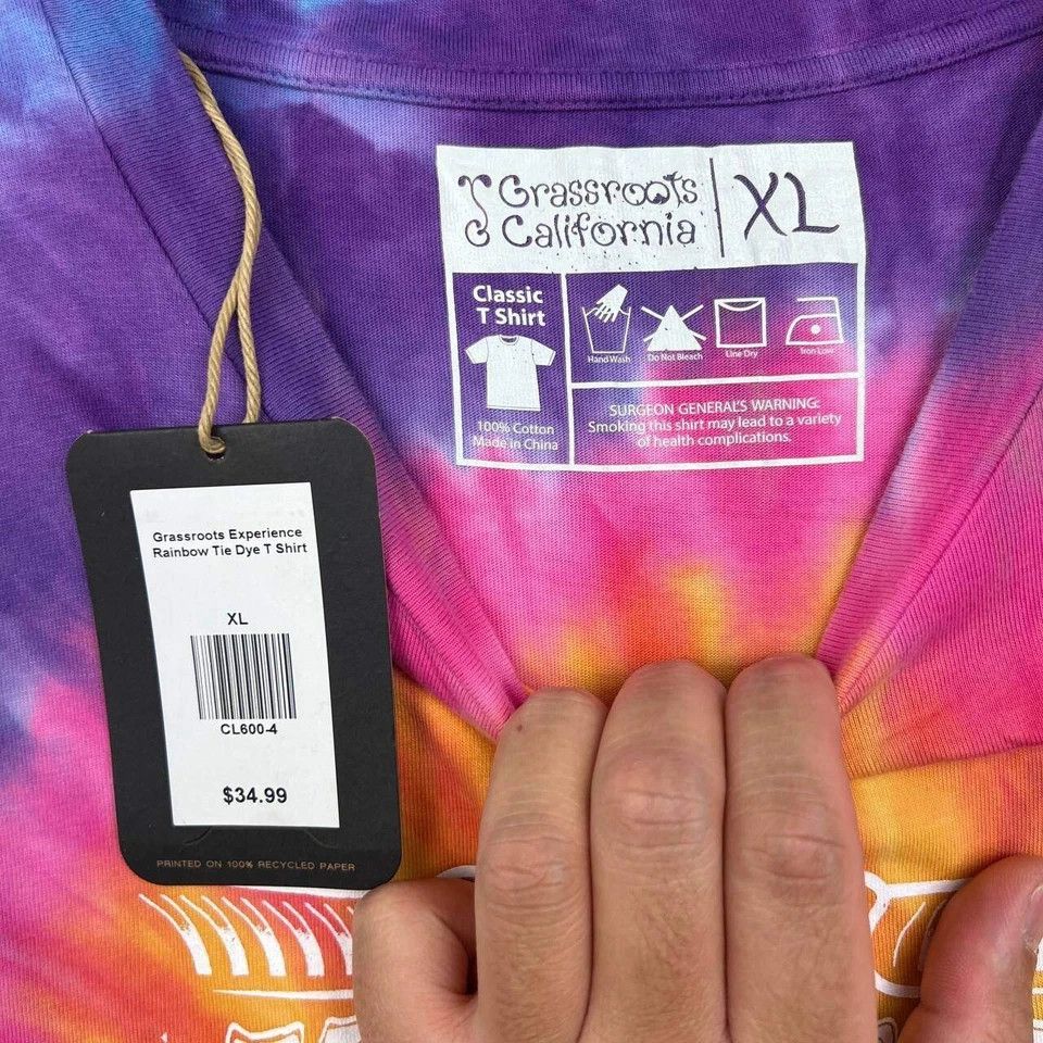 Grassroots California Rainbow Tie Dye Shirt Men Grassroots Short Sleeve Cotton XL Size US XL / EU 56 / 4 - 5 Thumbnail