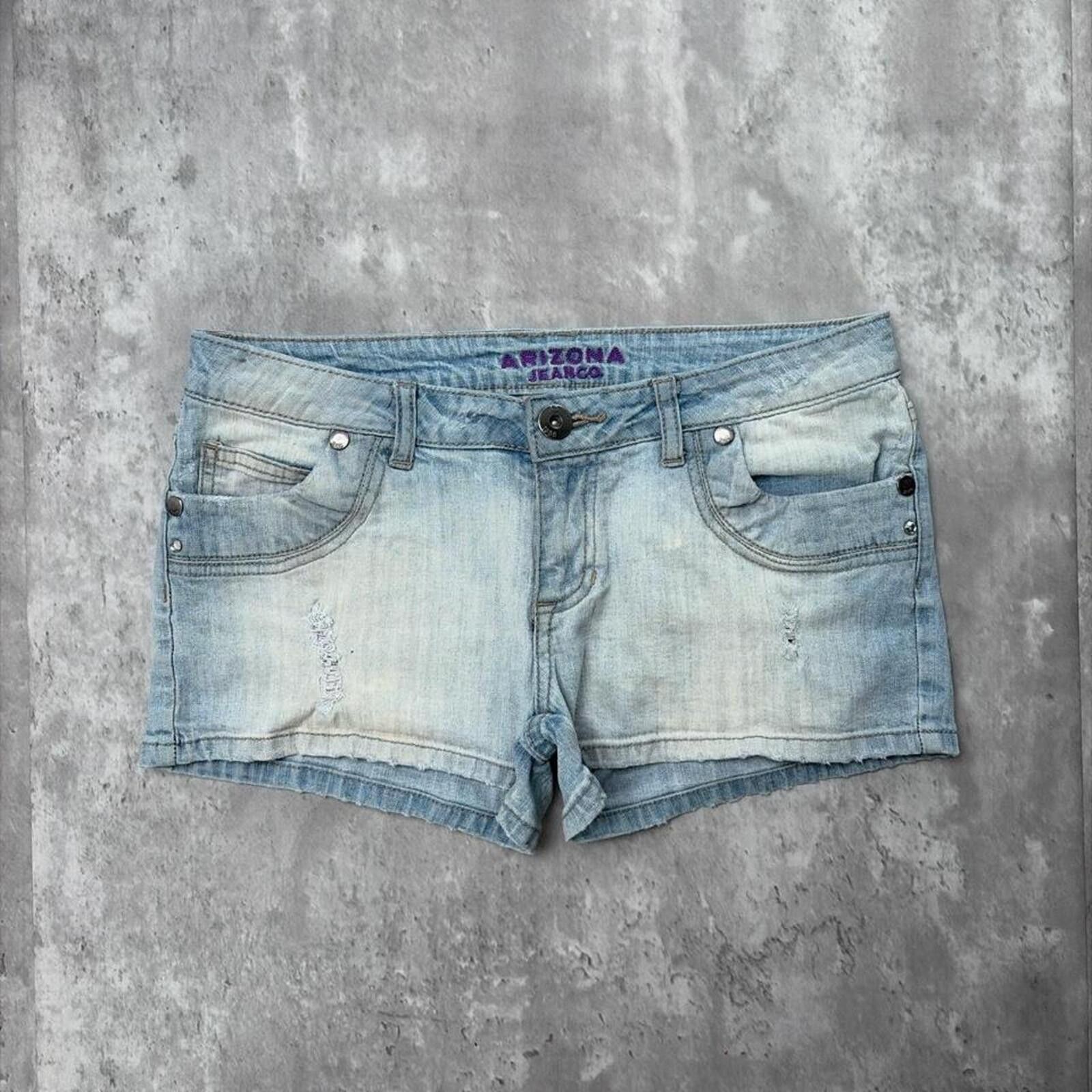 Arizona Jean Co. Y2K Light Wash Arizona Jean Co Grunge Mini Denim Shorts Size 28" / US 6 / IT 42 - 2 Thumbnail