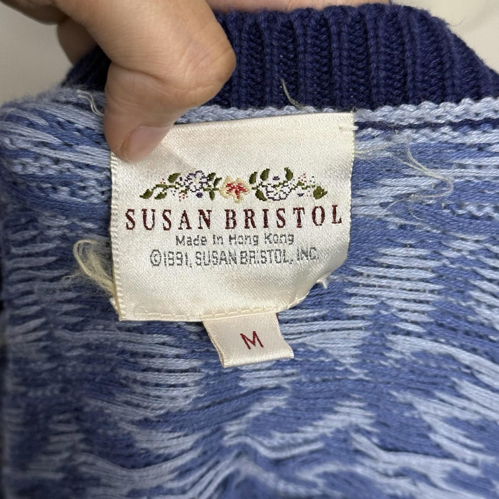 Designer Susan Bristol Vintage 1991 Hong Kong Cardigan Medium Size M / US 6-8 / IT 42-44 - 5 Thumbnail