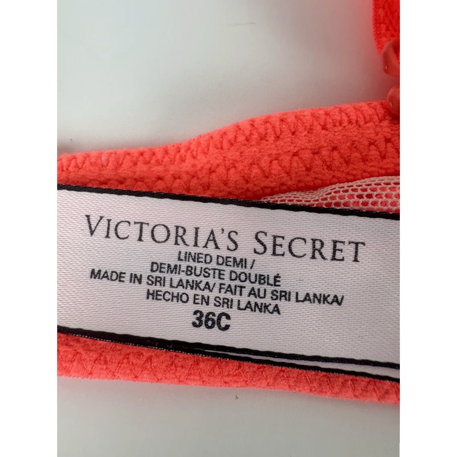 Victoria's Secret Victoria's Secret Bra Women’s 36C Lined Demi Colorblock Bright Orange Teal Size ONE SIZE - 5 Thumbnail