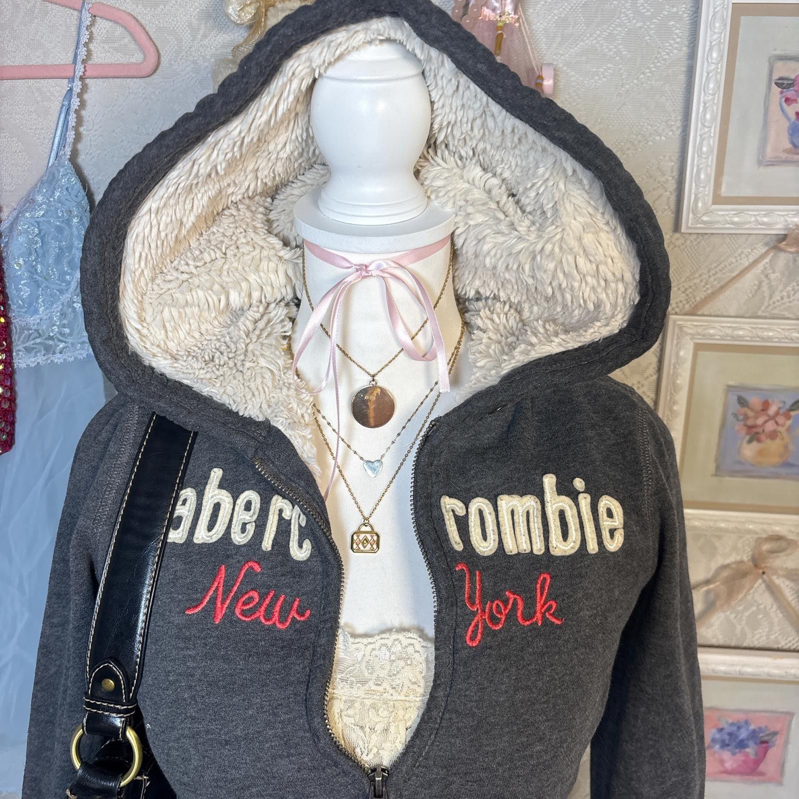 Other y2k fur lined Abercrombie kids fitted jacket Size XL / US 12-14 / IT 48-50 - 4 Thumbnail