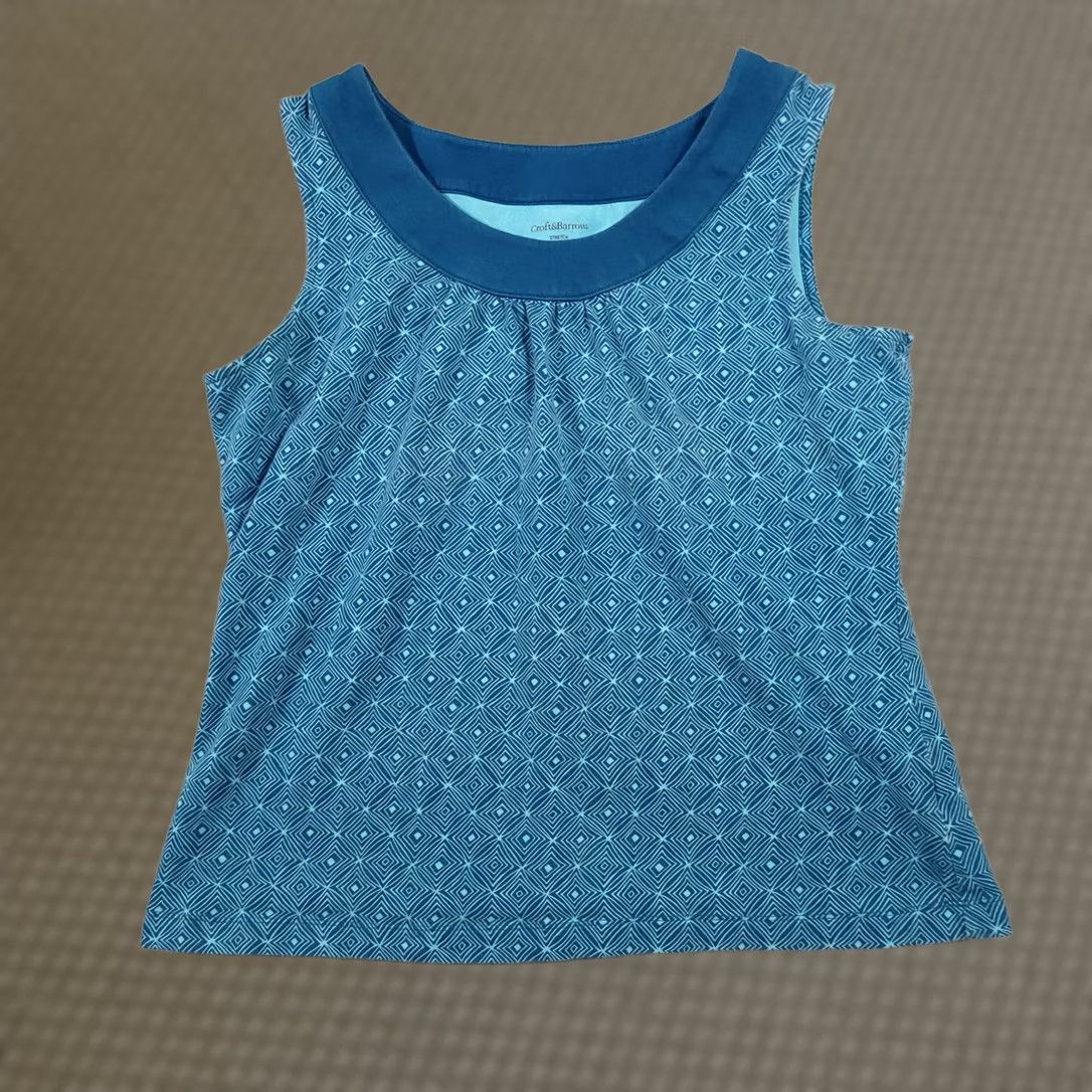 Croft & Barrow Croft & Barrow Tank Top Sleeveless Shirt Women’s Large Blue Geometric Round Neck Size L / US 10 / IT 46 - 1 Thumbnail