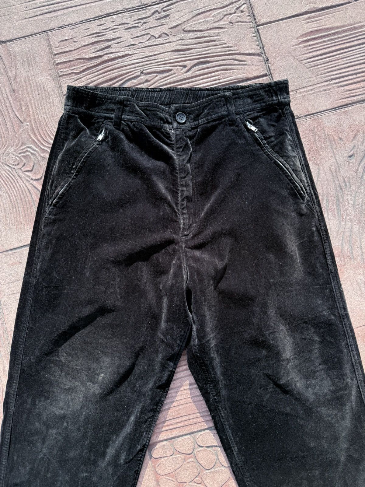 Comme des Garcons Homme Vintage 2000s COMME des GARCONS SHIRT Velvet Wide Pants Size US 33 - 3 Thumbnail