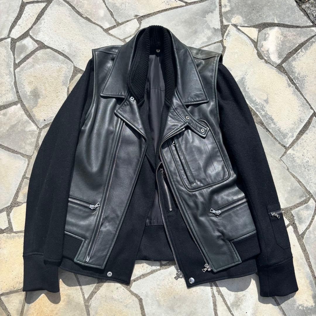 Undercover undercover Leather jacket with a blackBlack and white
