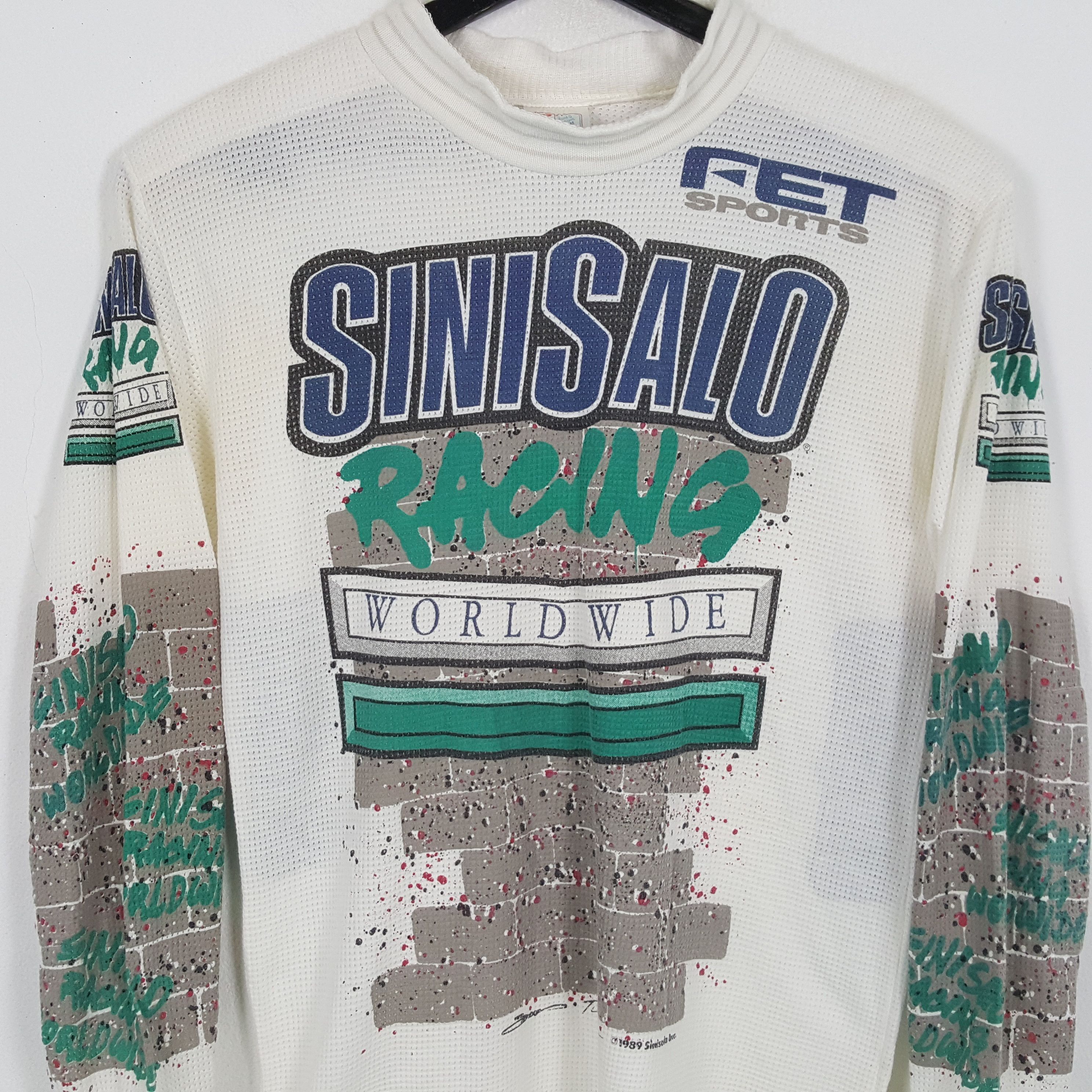 Vintage SINISALO RACING Extreme Sports Motocross Style Tshirt Size US M / EU 48-50 / 2 - 2 Thumbnail
